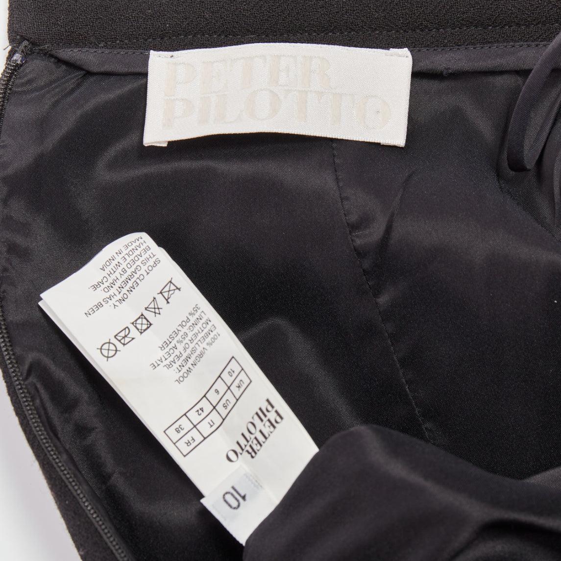 PETER PILOTTO Schurwolle rot lila Perlmutt verzierter Rock UK10 M im Angebot 3