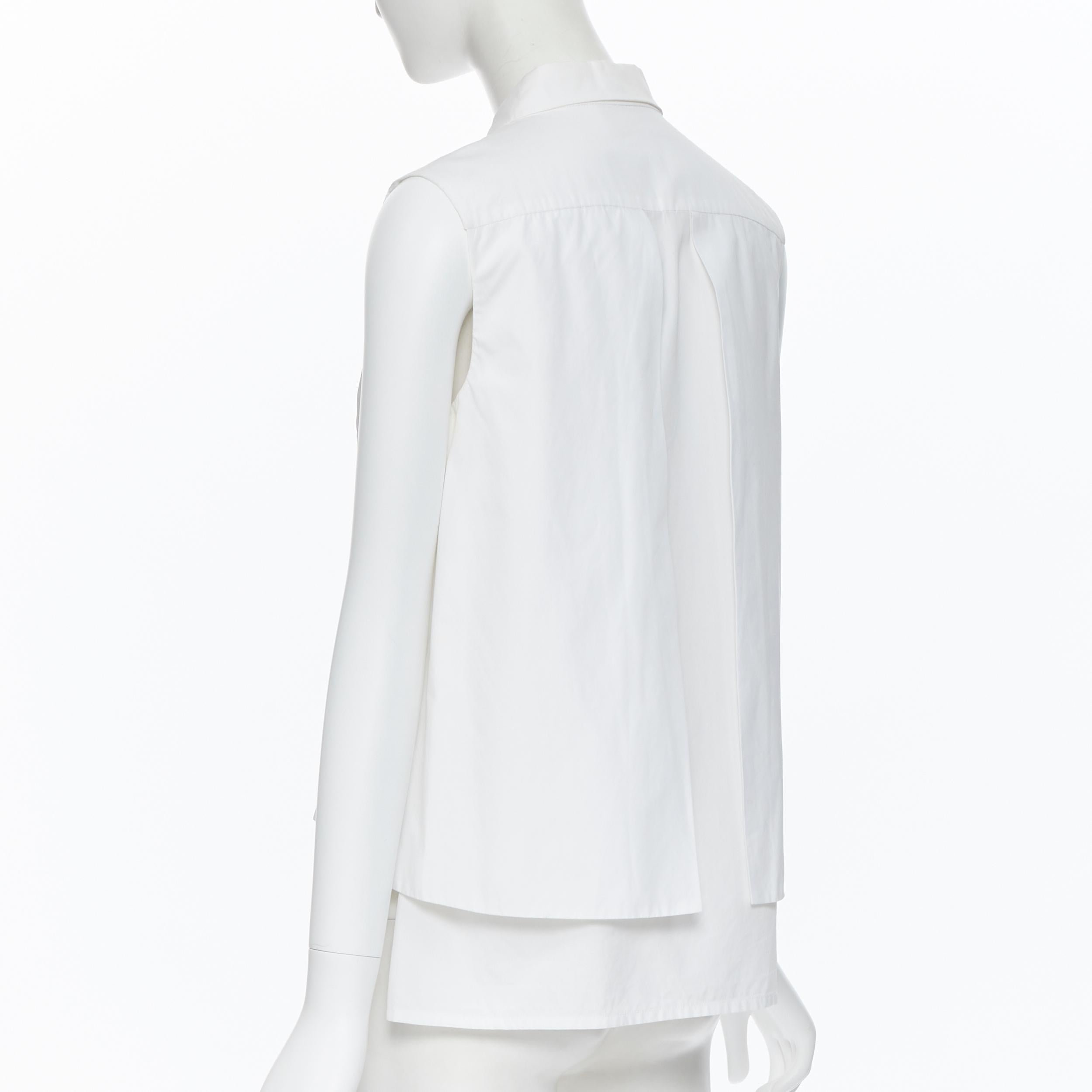 PETER PILOTTO white cotton embroidery anglais paneled panel sleeveless shirt S 1