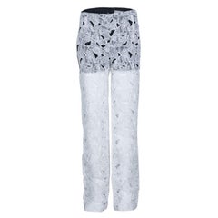 Peter Pilotto White Tabitha Cutout Ikebena Flower Silk Organza Pants M