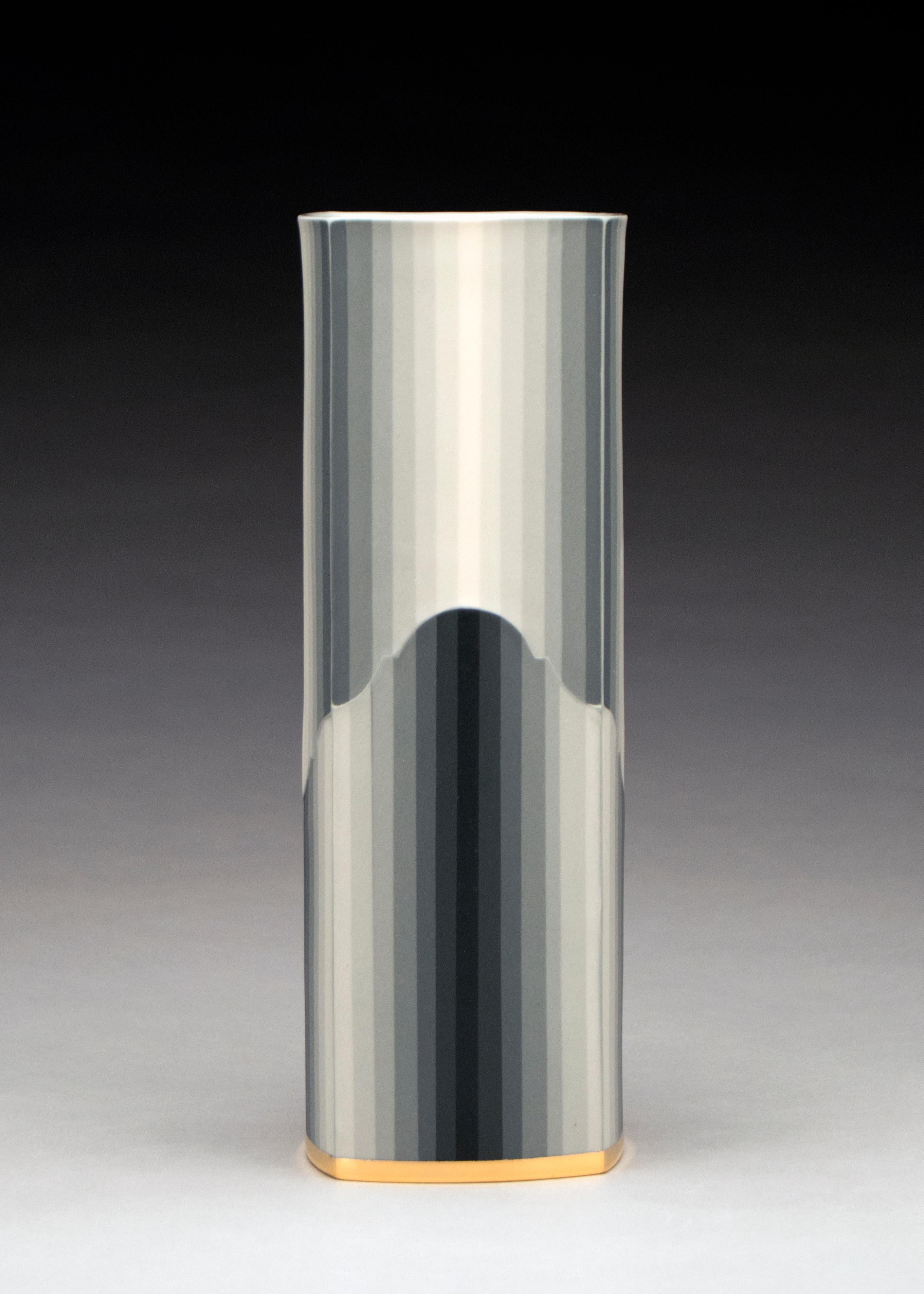 "Gradient Column", Contemporary, Porcelain, Sculpture, Colored Porcelain Slip