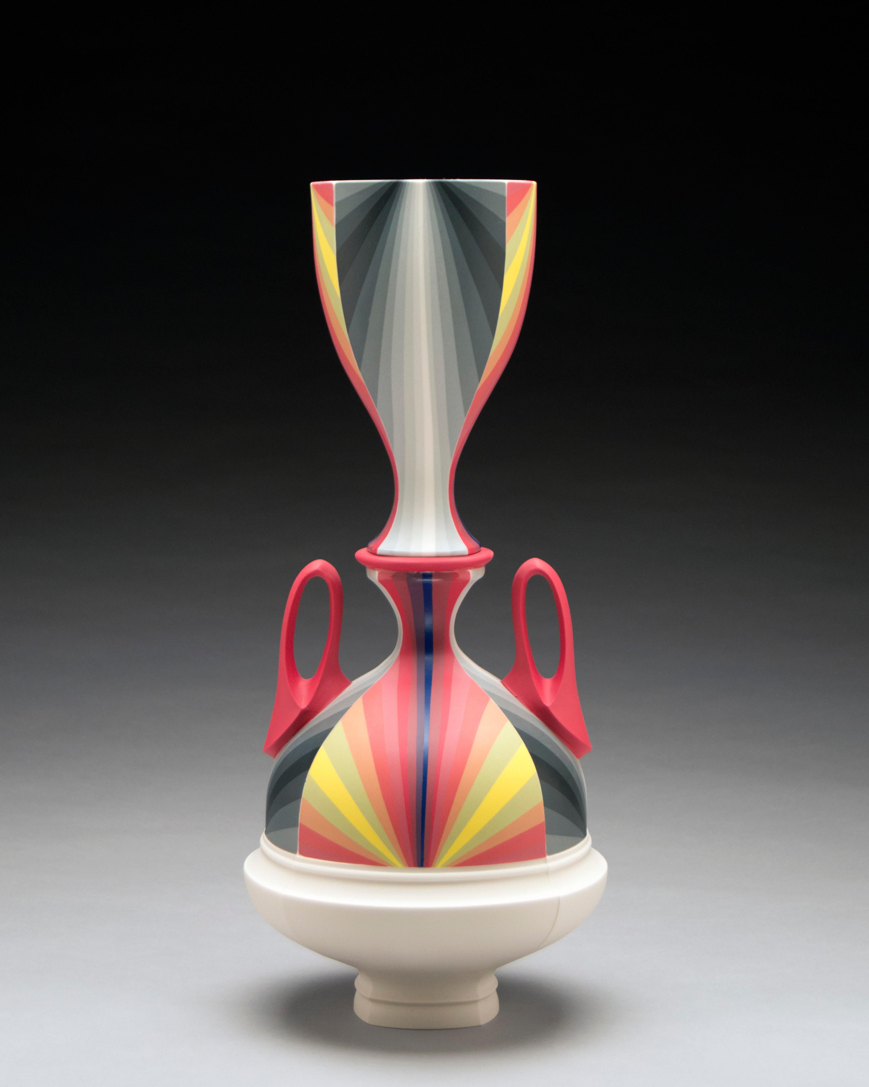 "Untitled with Red Handles", Contemporary, Porcelain, Sculpture, Pigment, Luster