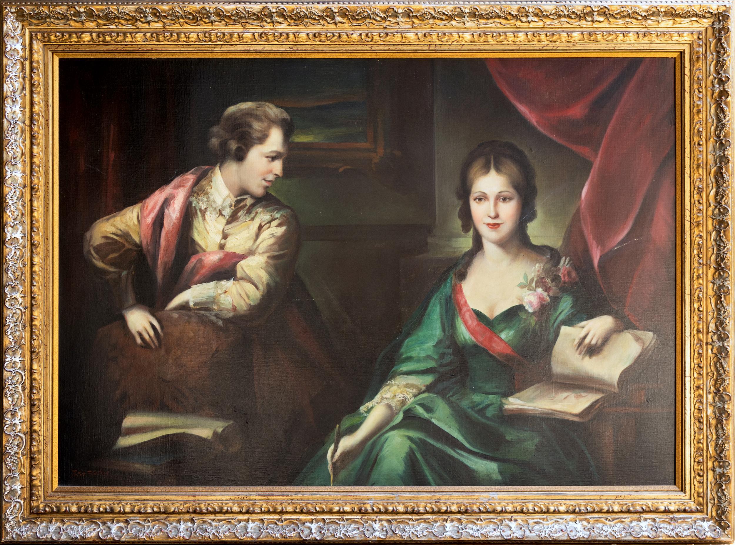 Porträt eines Mannes und einer Frau – Painting von Peter Plotkin