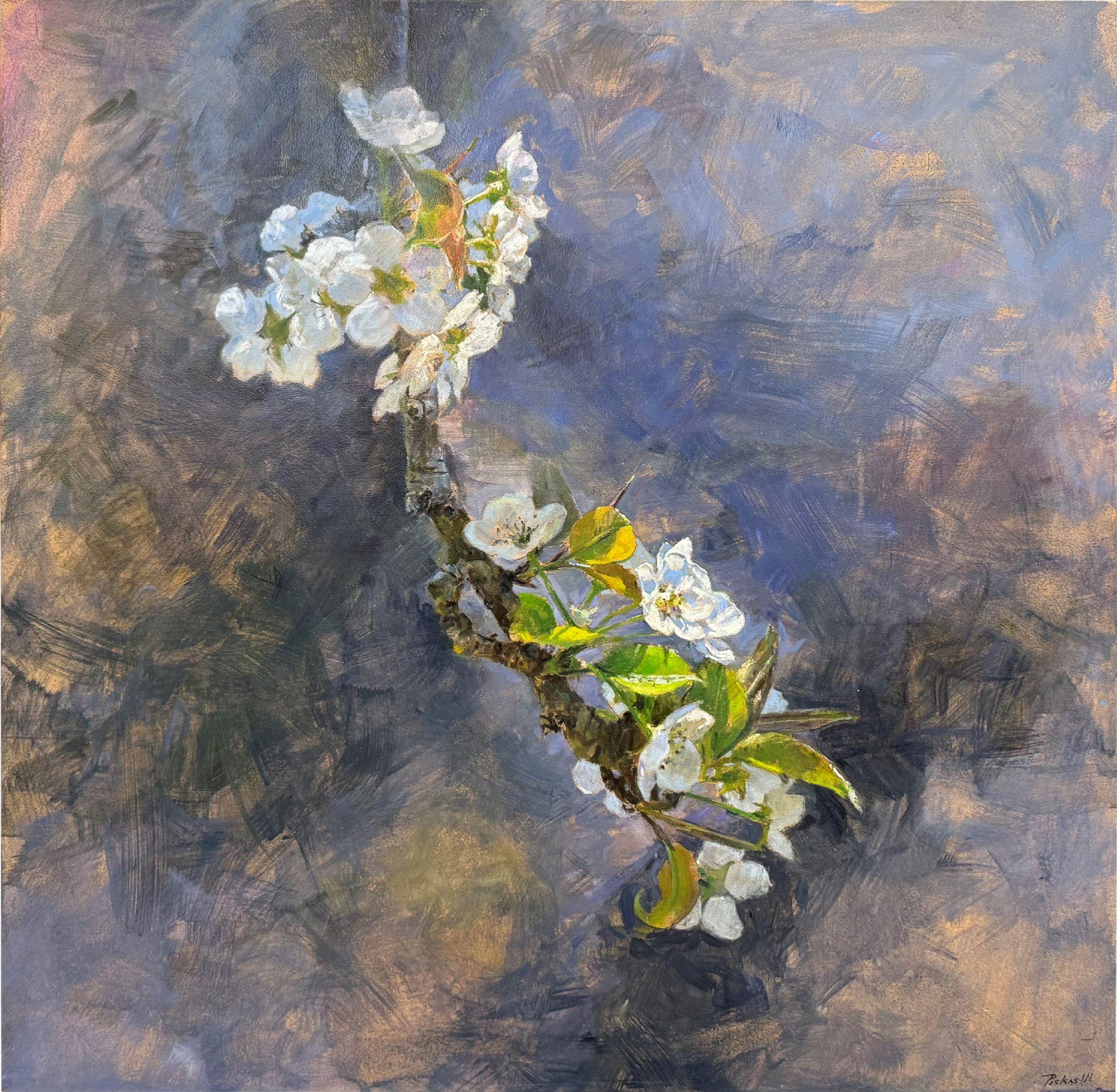 Still-Life Painting di Peter Poskas III - Pera in fiore