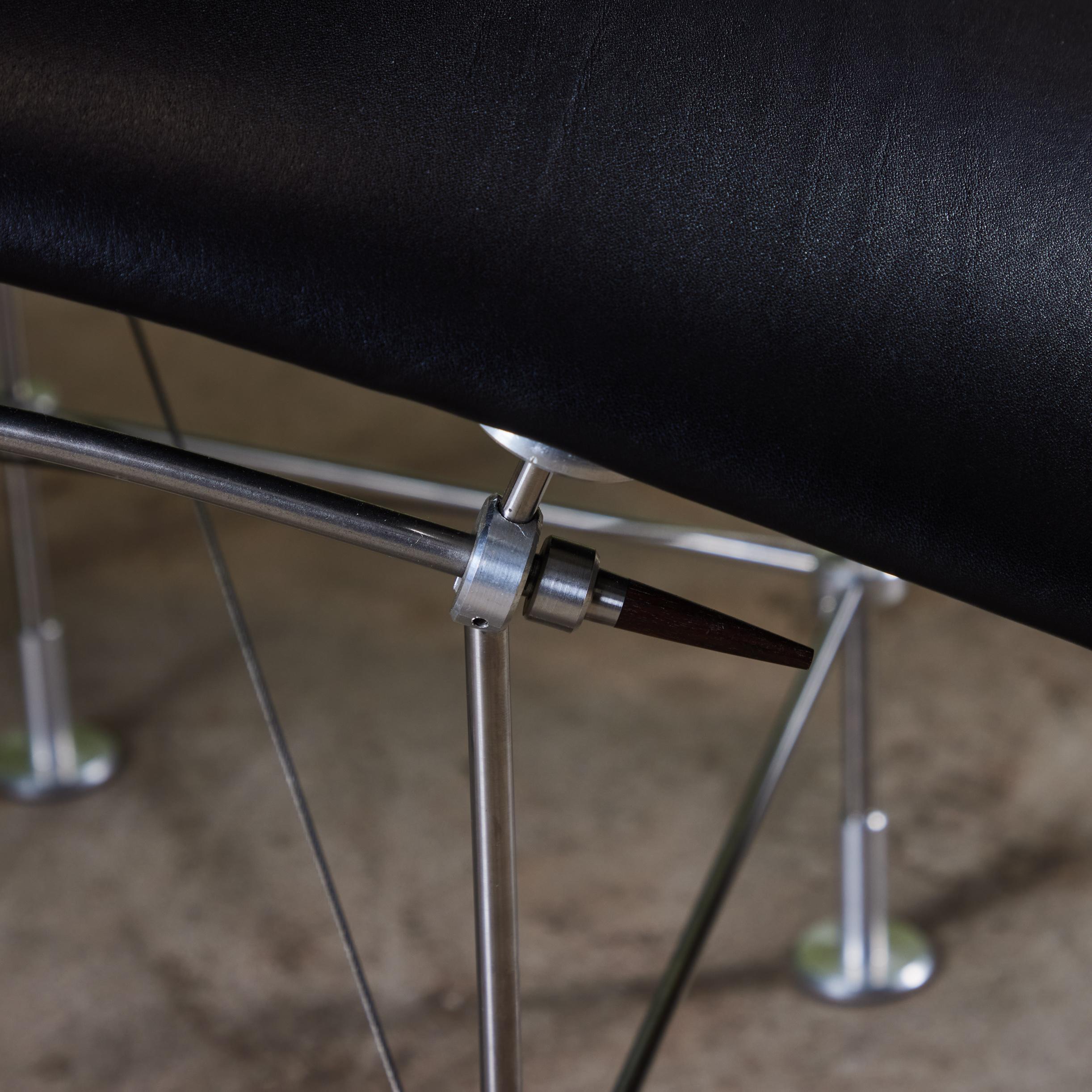 Peter Prasil Sillón Chaise Lounge de Piel en venta 6