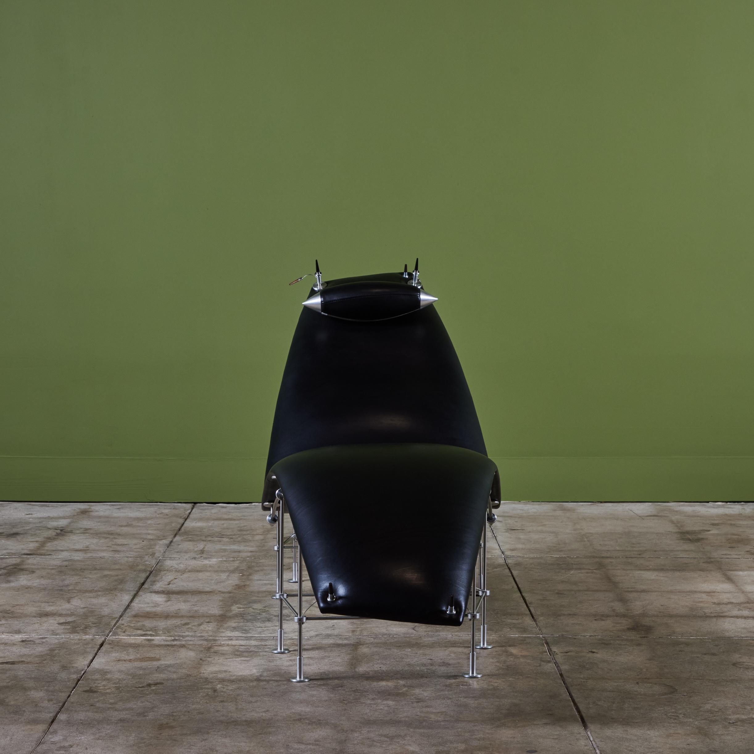 Peter Prasil Sillón Chaise Lounge de Piel siglo XX en venta