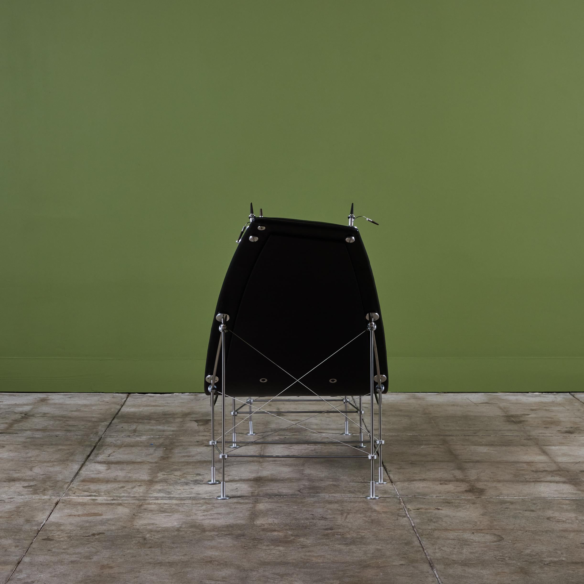 Peter Prasil Sillón Chaise Lounge de Piel en venta 2