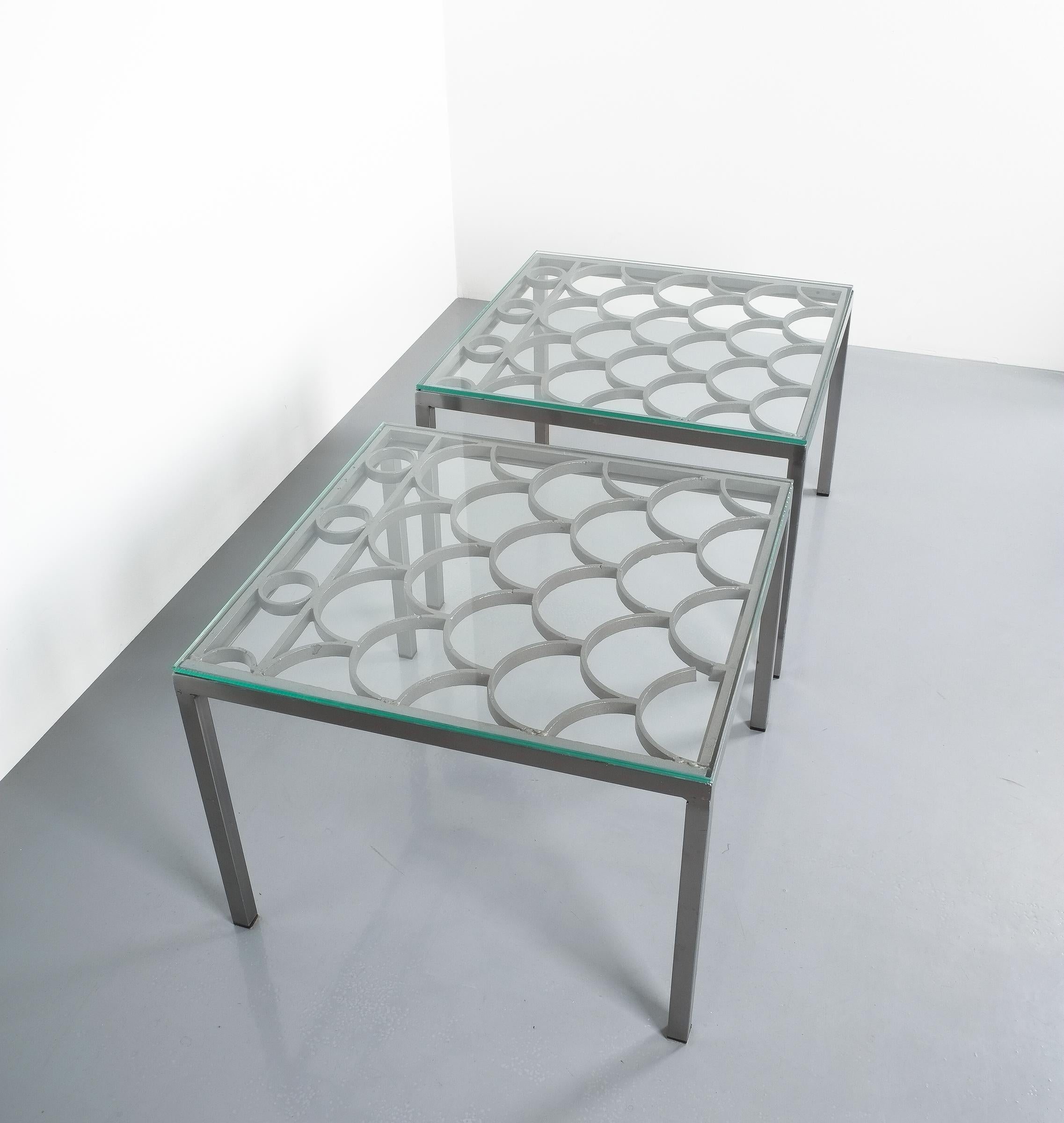 Late 20th Century Peter Preller Bespoke Wrought Iron Steel Side Tables, circa 1980