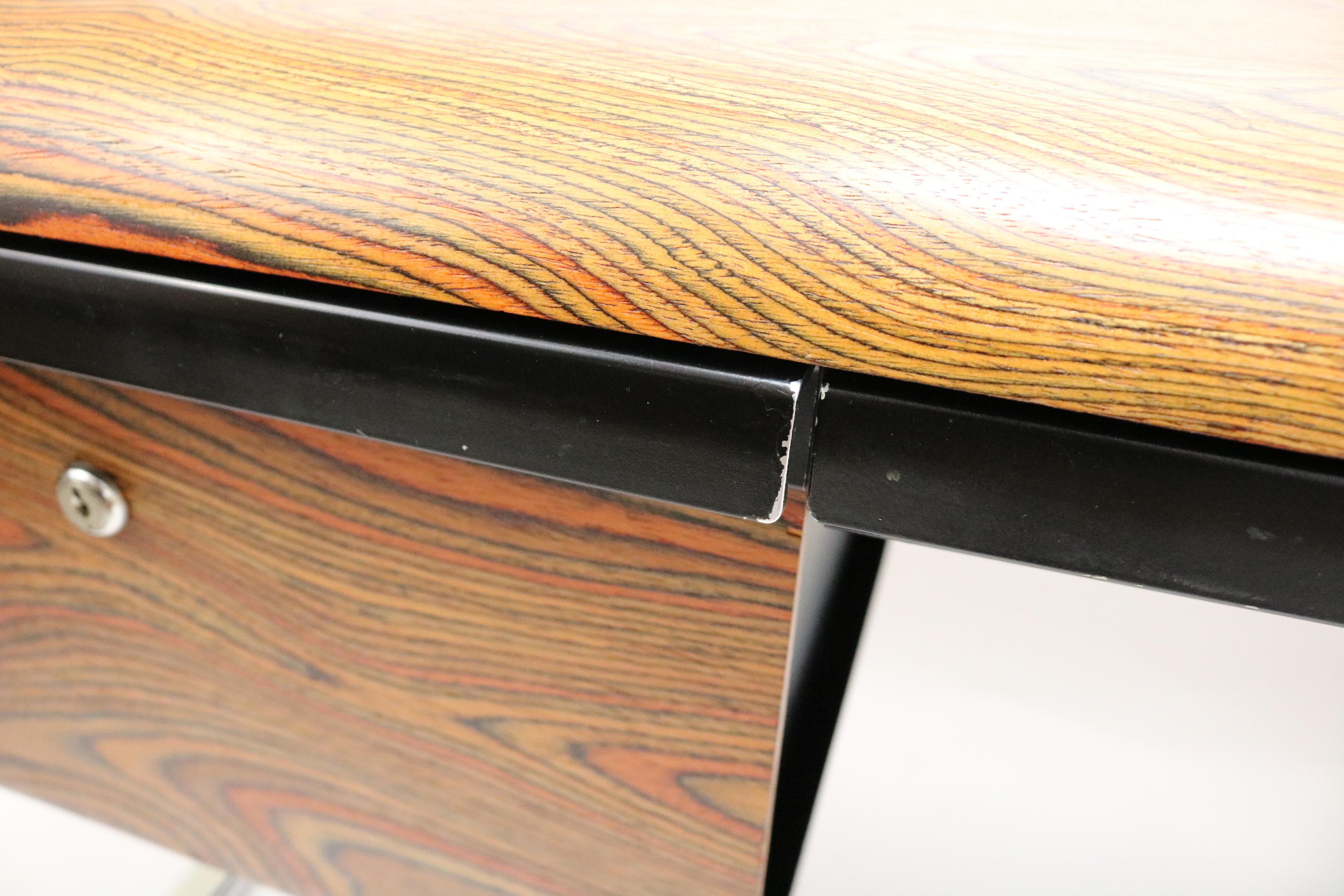Peter Protzman for Herman Miller Zebrawood and Chrome Desk 1