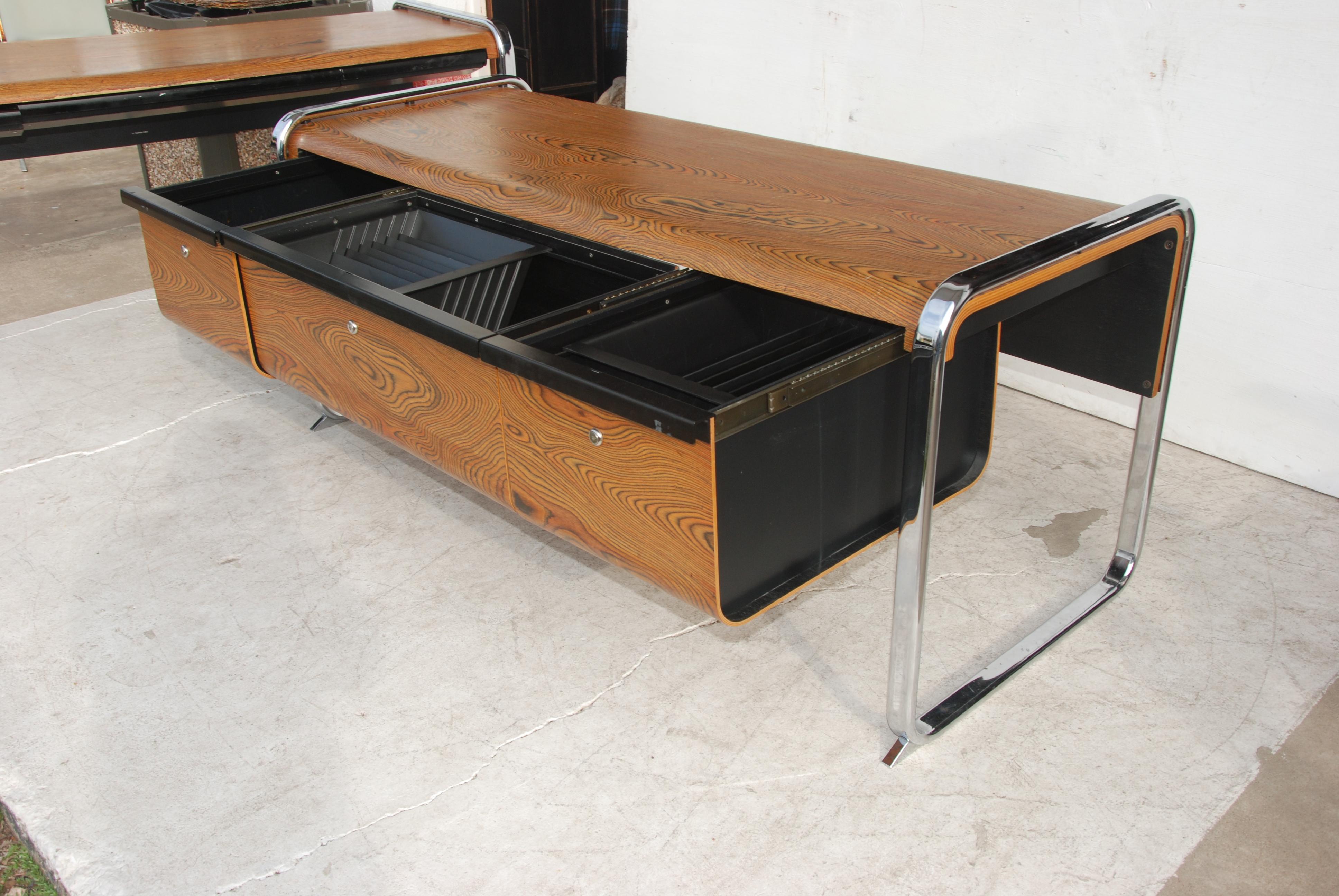 Mid-Century Modern Peter Protzmann Zebrawood and Chrome Credenza for Herman Miller For Sale