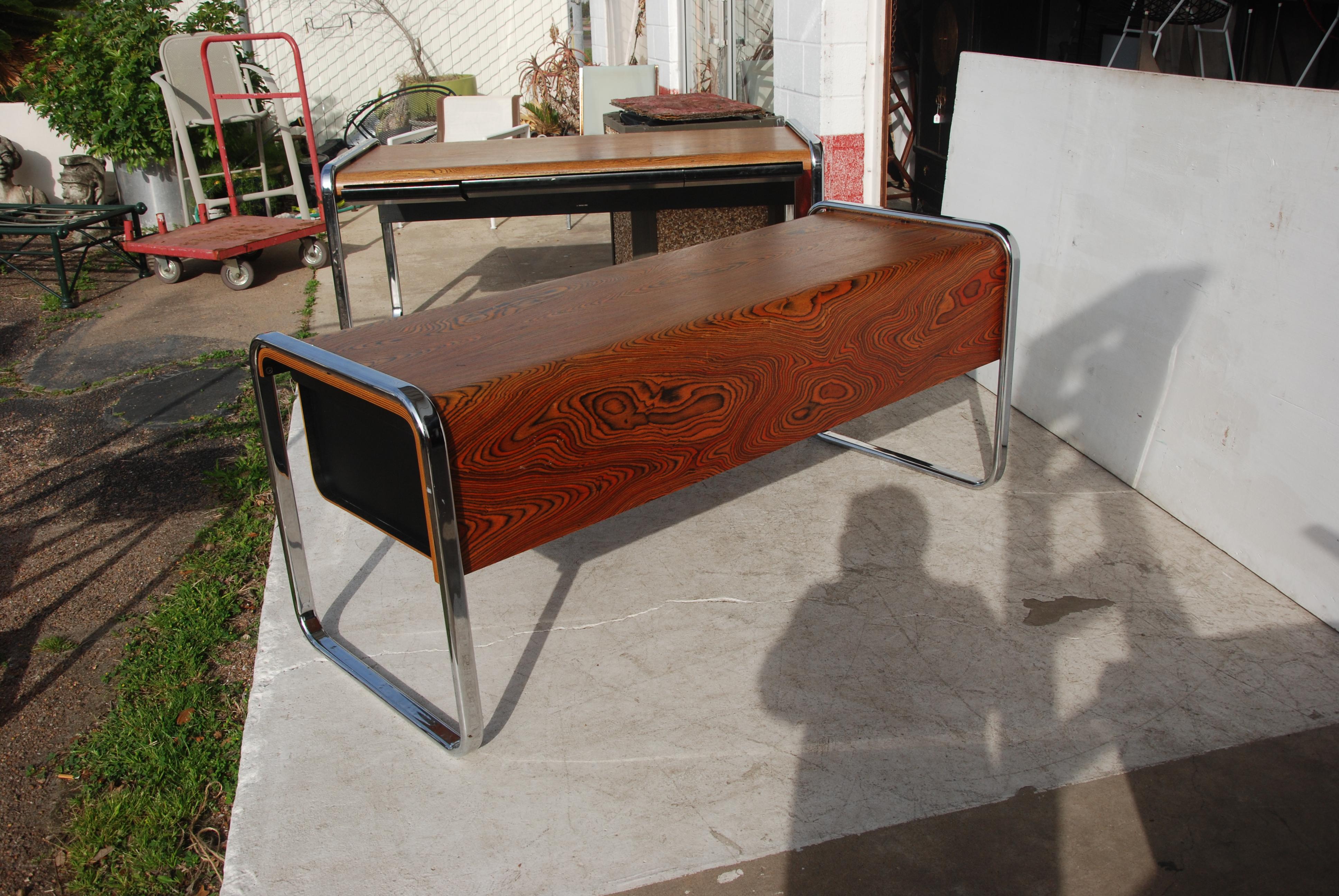 Late 20th Century Peter Protzmann Zebrawood and Chrome Credenza for Herman Miller For Sale