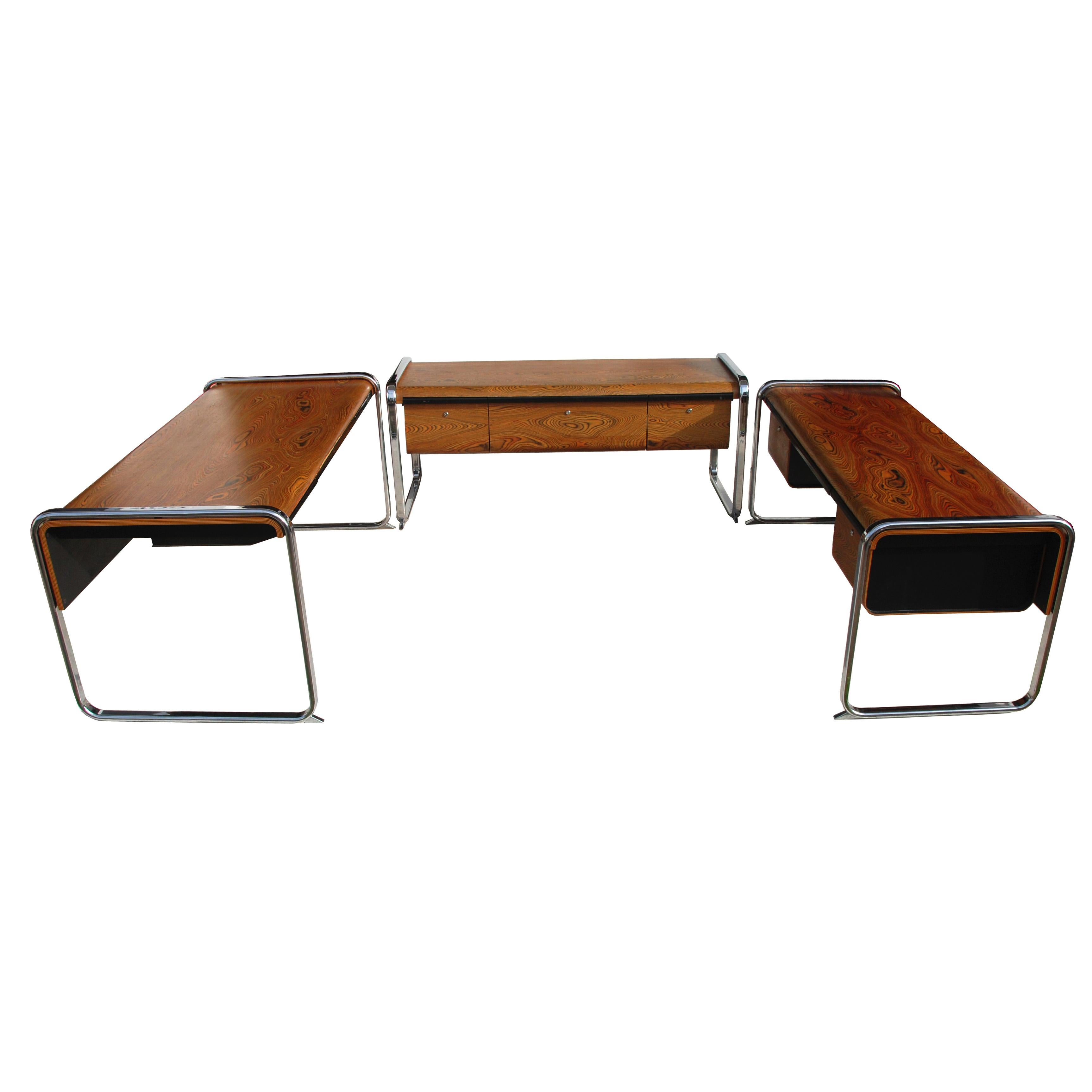 Peter Protzmann Zebrawood and Chrome Credenza for Herman Miller For Sale 1