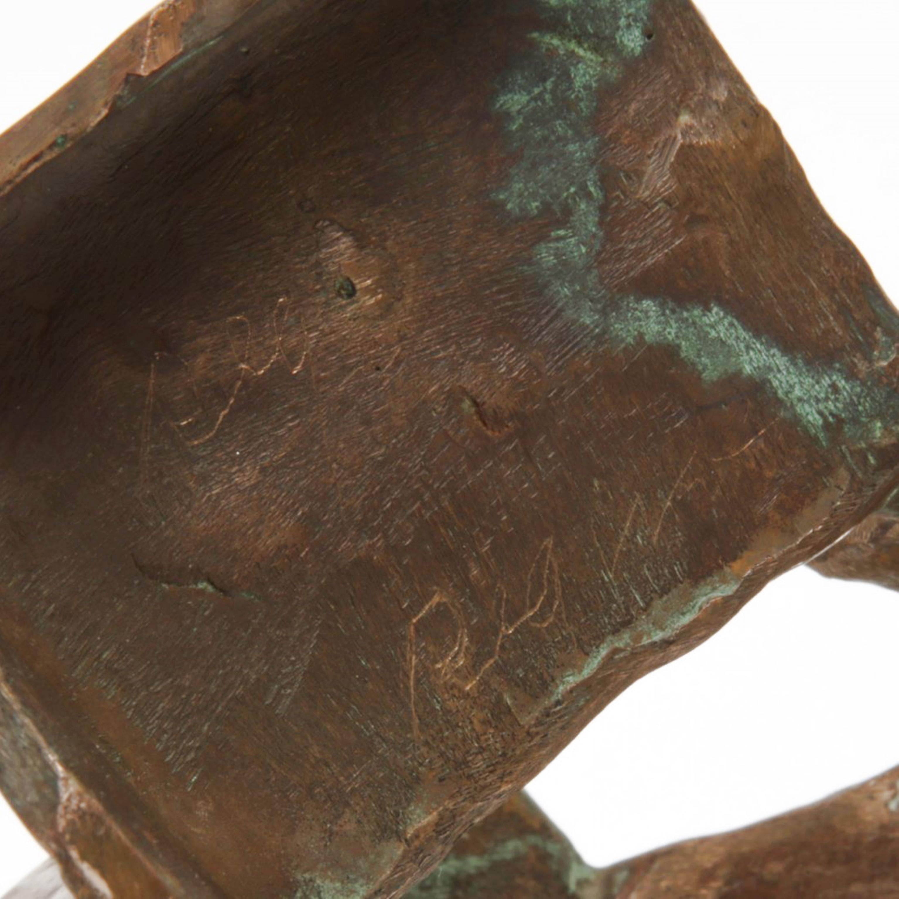 Abstrakte Bronzeskulptur, einzigartiges signiertes Werk aus dem Nachlass von Arthur Carr im Angebot 4