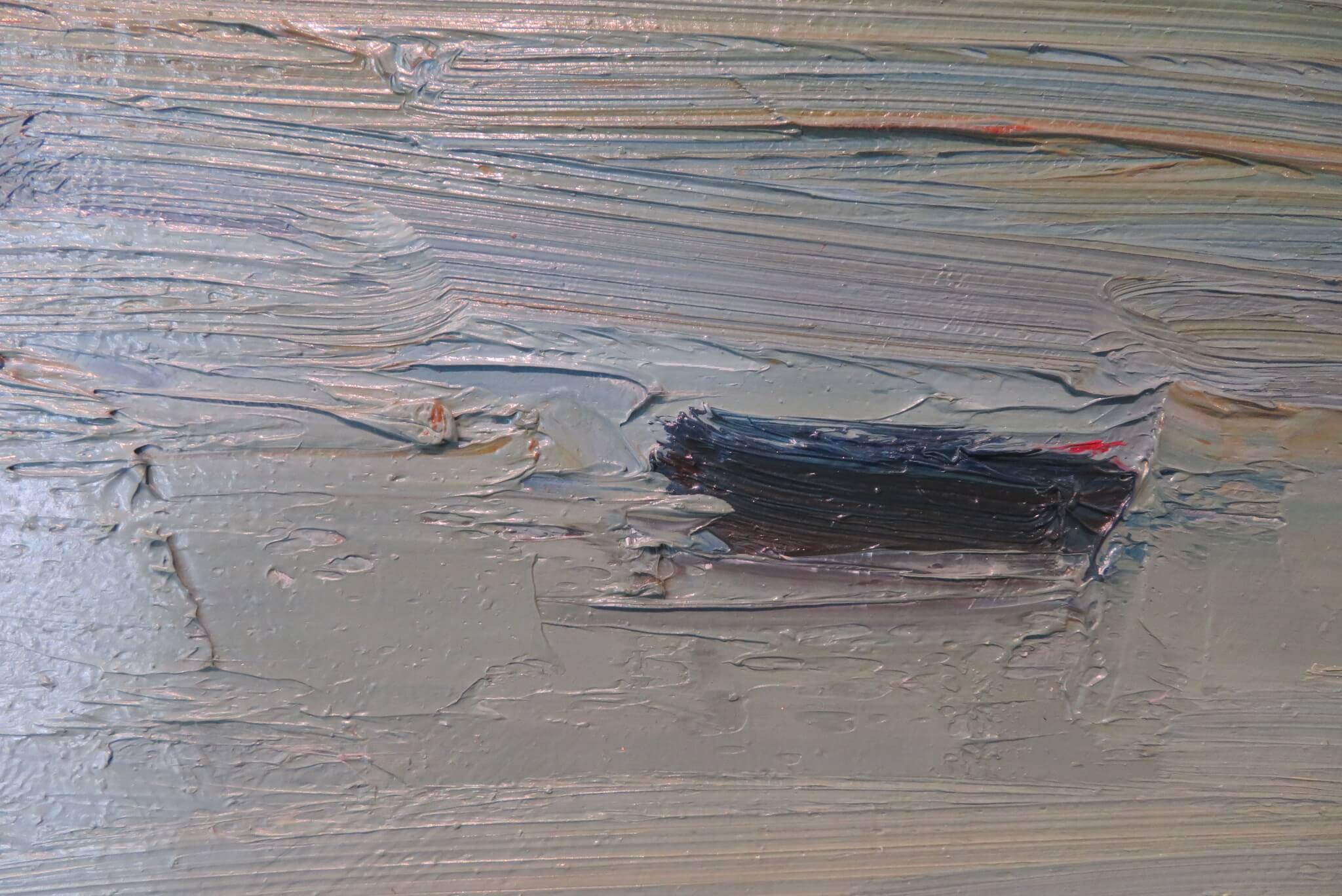Pintura al óleo original al empaste grueso de los años 70 RIVER TAVY EVENING DEVON por Peter Reid en venta 4