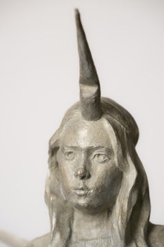 Unicorn Girl - 21st Century, Figurative, Contemporary, Bronze, Sculpture