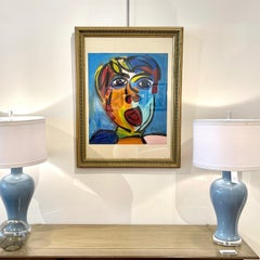 Peter Robert Keil Painting in Lovely Gold Frame, 1972