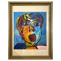 Peter Robert Keil Painting in Lovely Gold Frame, 1972