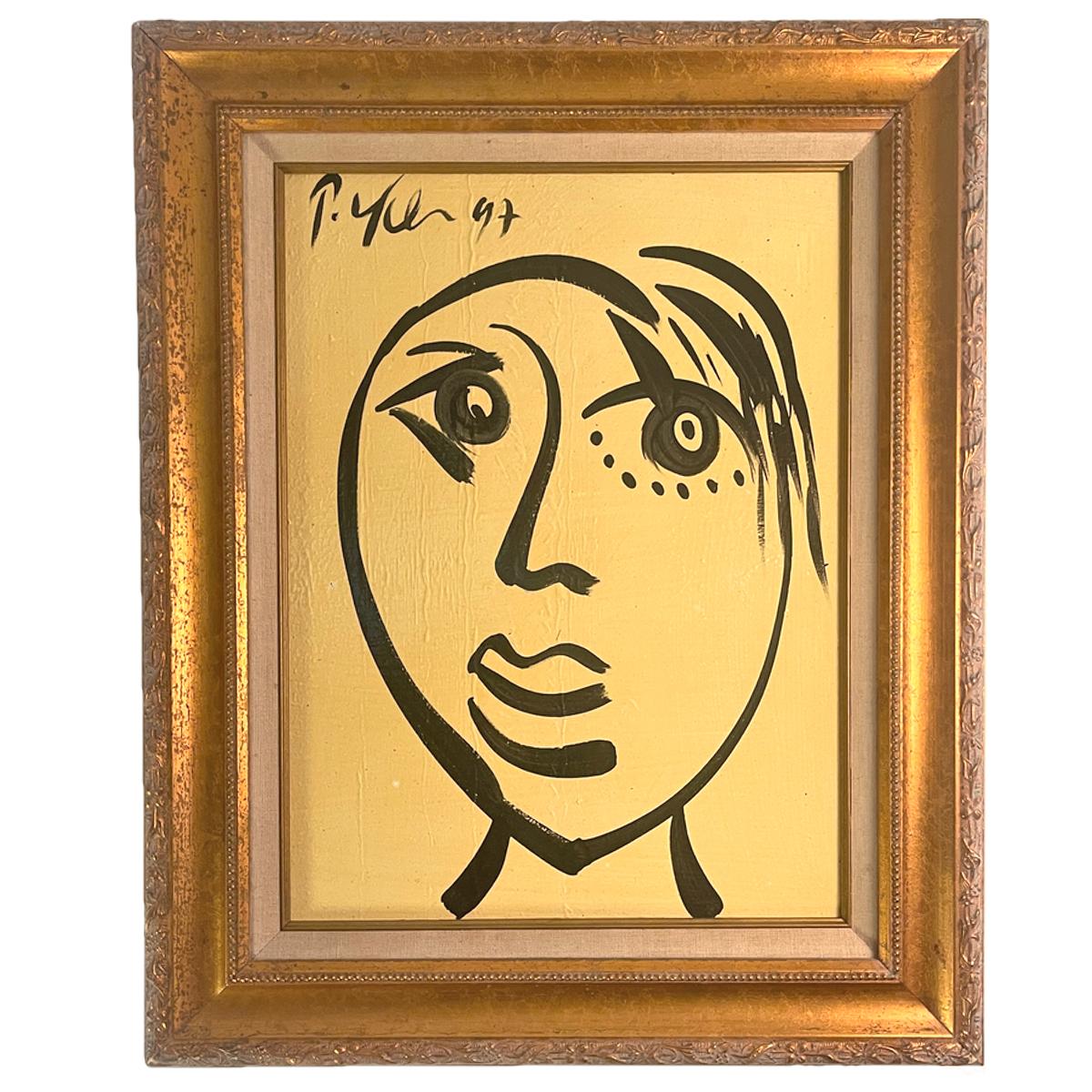 Peter Robert Keil Pittura su tela con cornice d'oro firmata e datata con COA