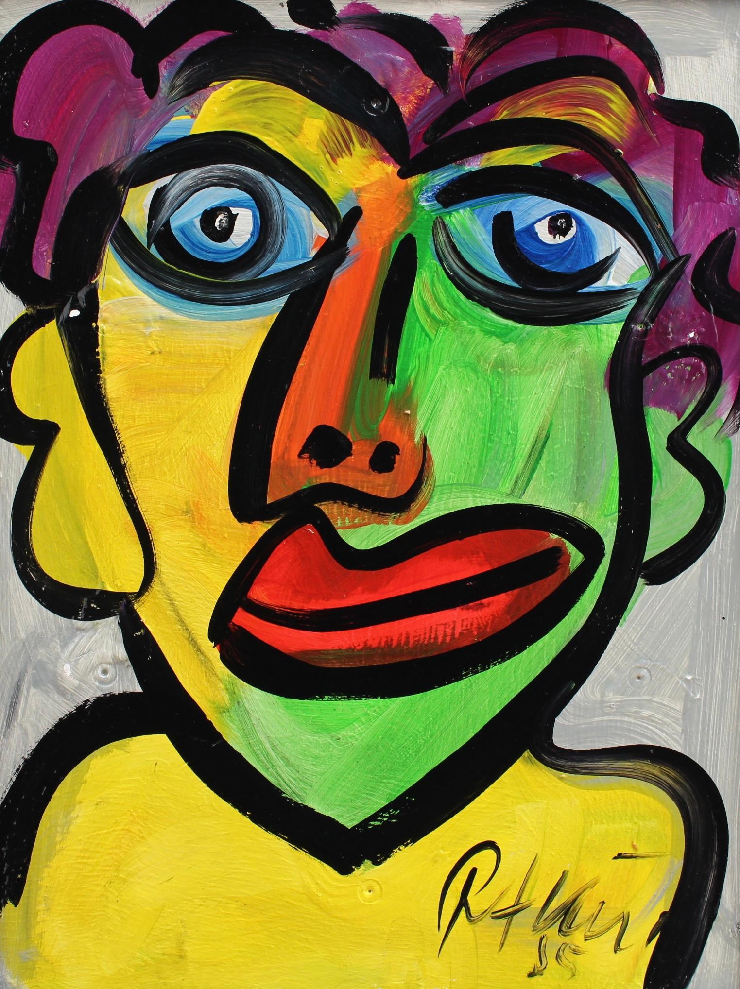 Peter Robert Keil Abstract Painting - Portrait of Smiling Figure