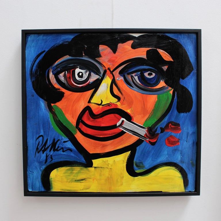 Portrait of Woman Smoking - Modern Painting by Peter Robert Keil