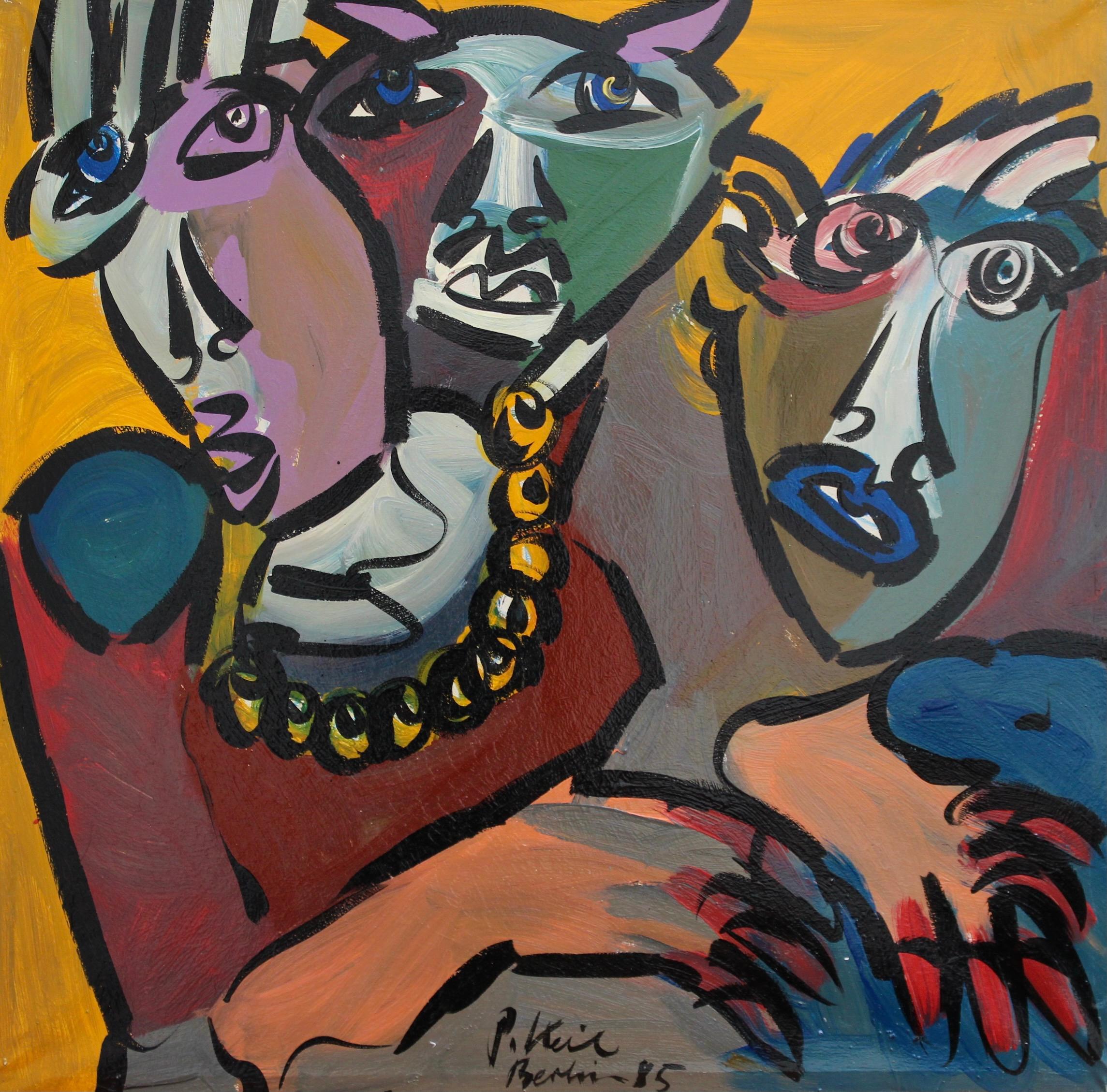 Peter Robert Keil Abstract Painting - Rolling Stones - Three Heads
