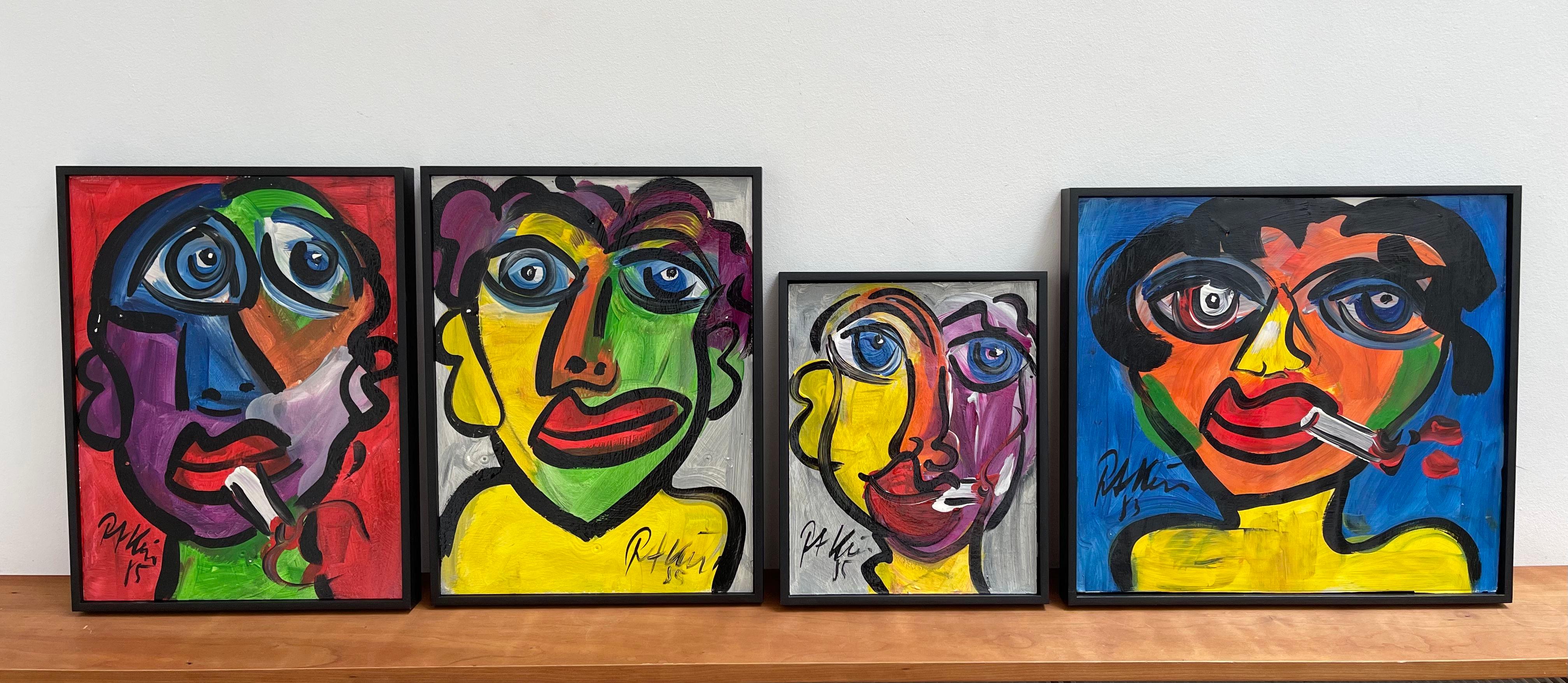 abstract paintings of people's faces