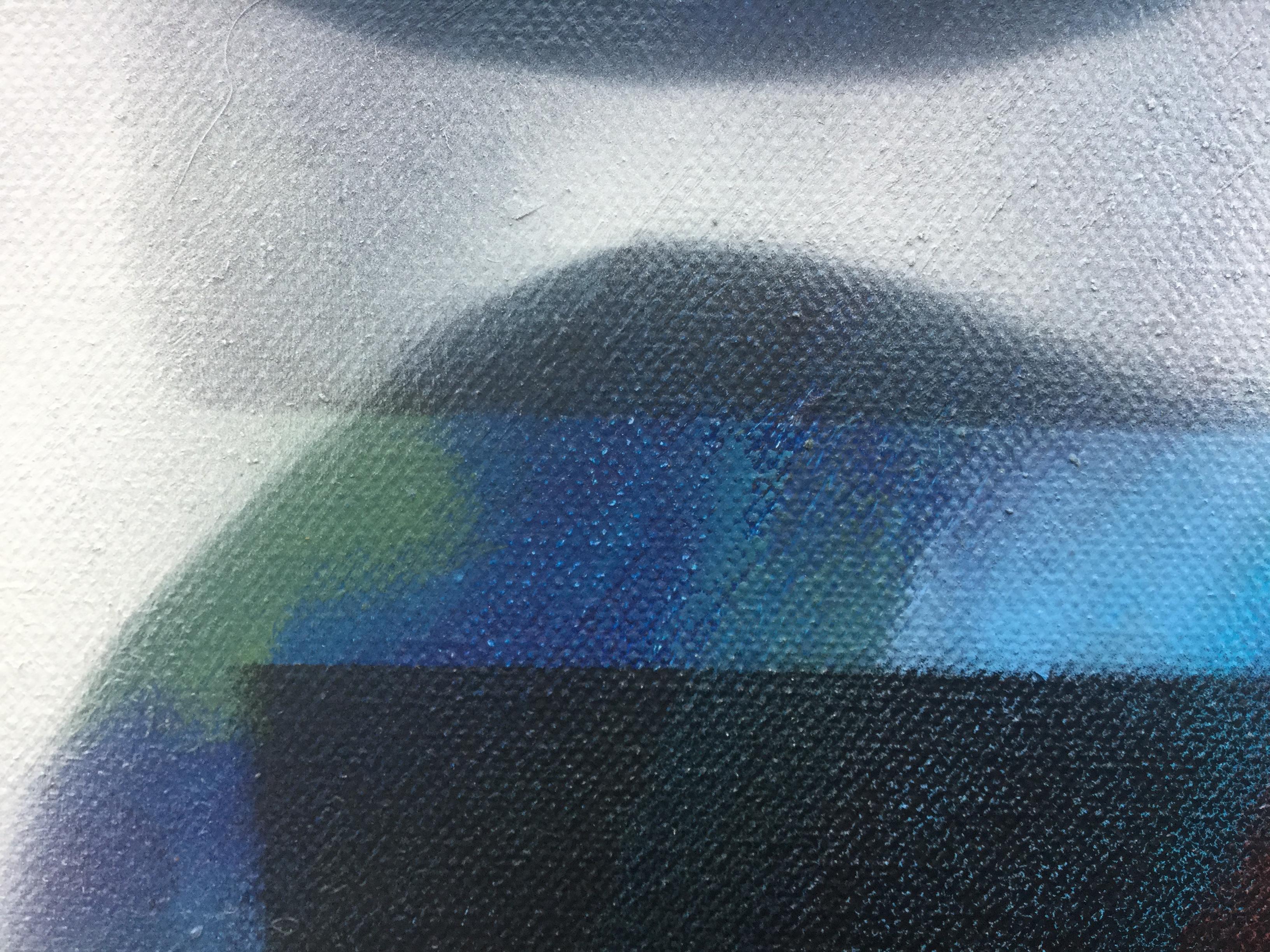 Blauer Variant. Zeitgenössisches abstraktes Gemälde in Mischtechnik im Angebot 1