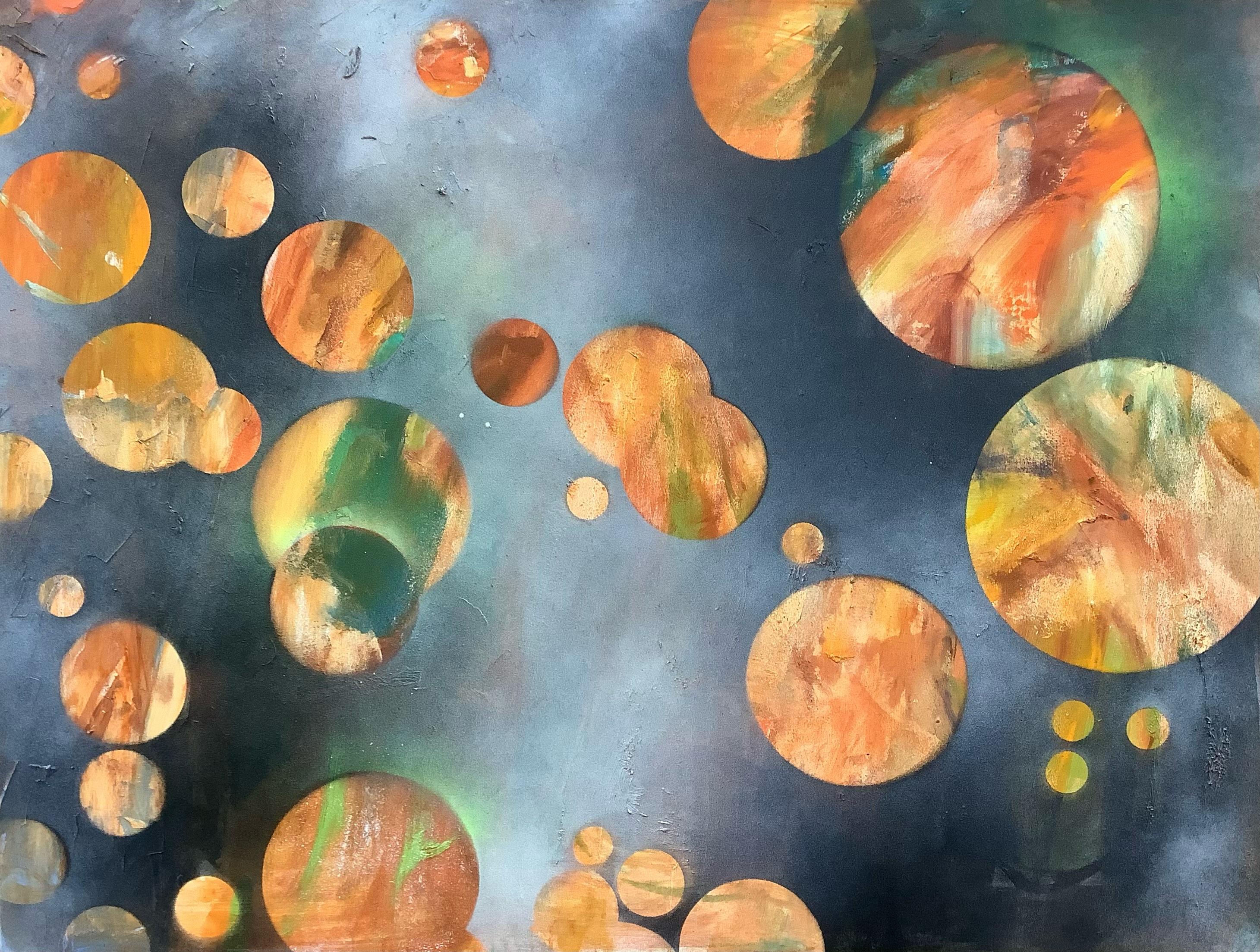 Ansicht von Venus.  Zeitgenössisches abstraktes Gemälde in Mischtechnik