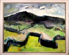 Paysage mural. Peinture de paysage expressionniste abstraite contemporaine en fer à repasser