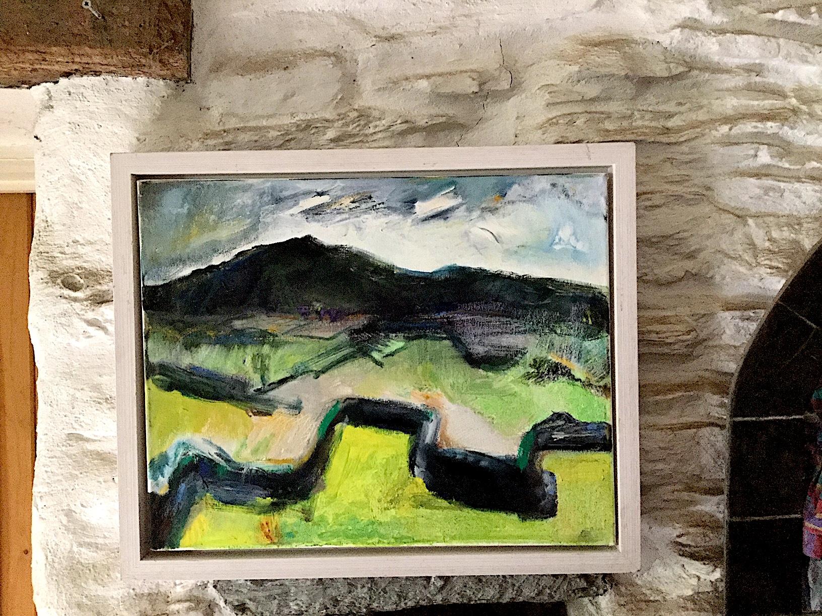 Walled Landscape. Contemporary welsh Abstract Expressionist Landscape Painting For Sale 1