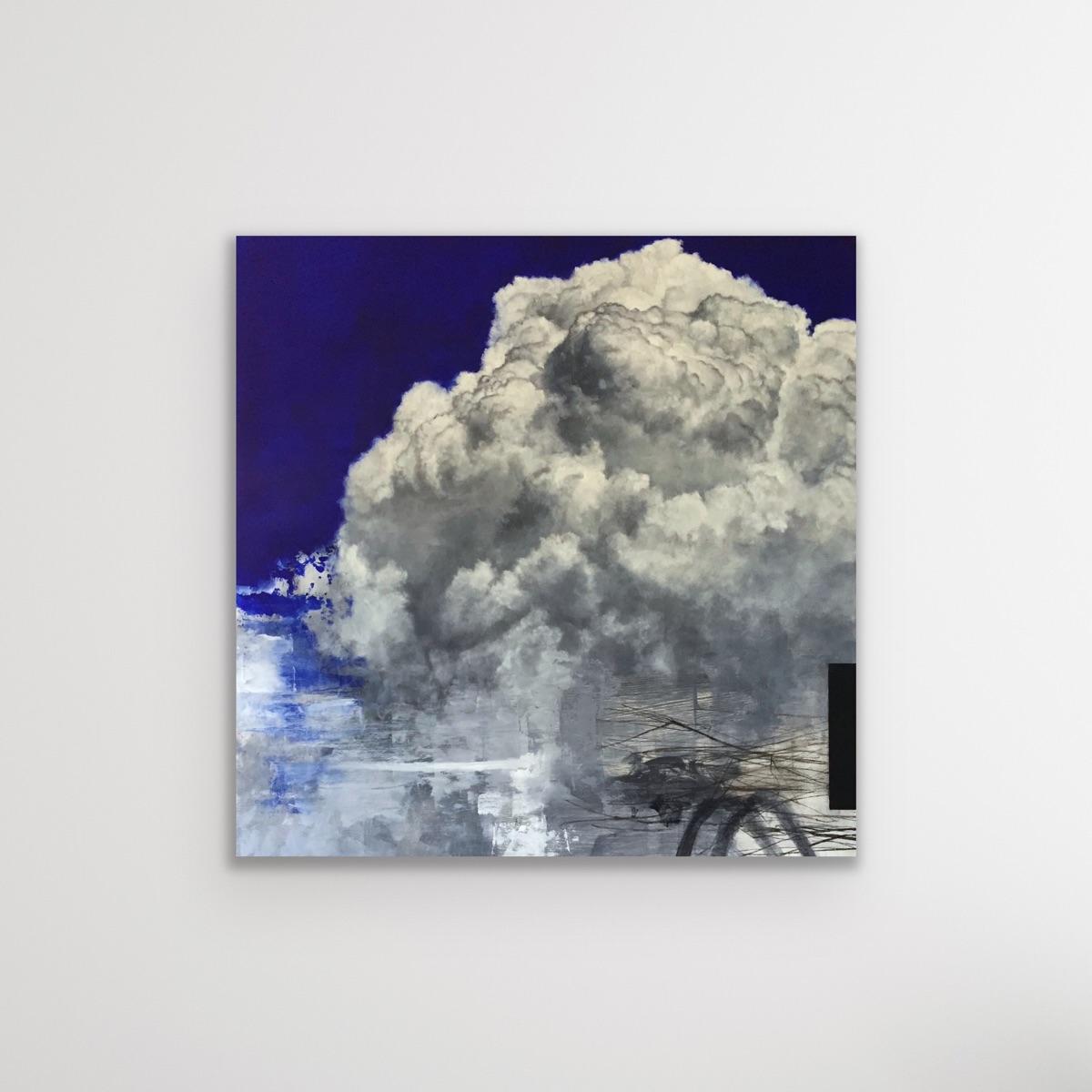 Aufhängung (Osthimmel) VIII - Abstrakte Himmelslandschaft Wolkenmalerei – Painting von Peter Roux