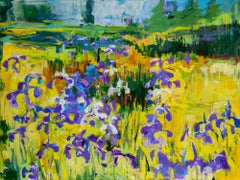 Cuadro Banderas Azules, Acrílico Contemporáneo sobre Lienzo, Firmado, 30x40