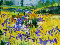 Cuadro Banderas Azules, Acrílico Contemporáneo sobre Lienzo, Firmado, 30x40