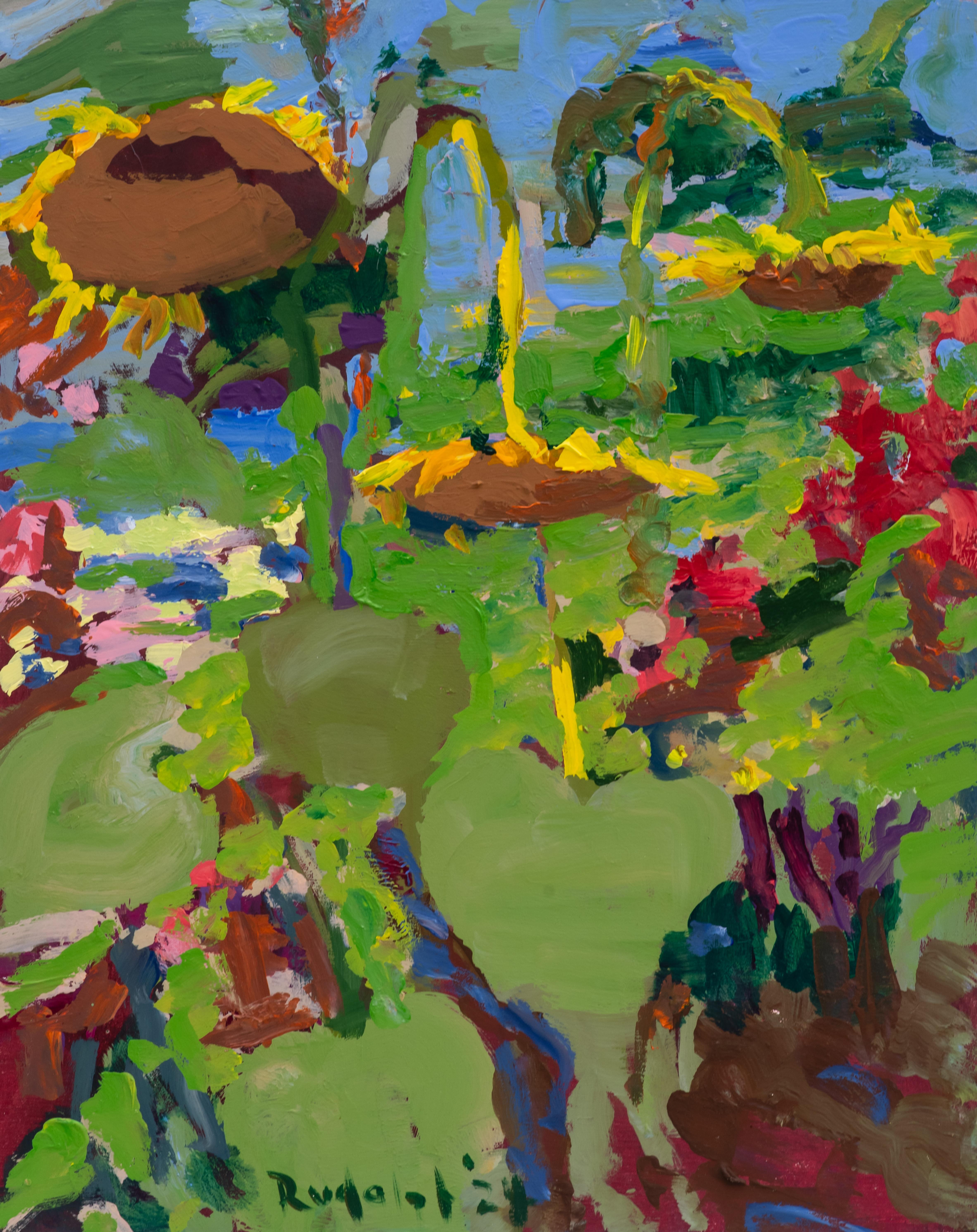 Peter Rudolph Landscape Painting – Sonnenblumen, 2, 2024