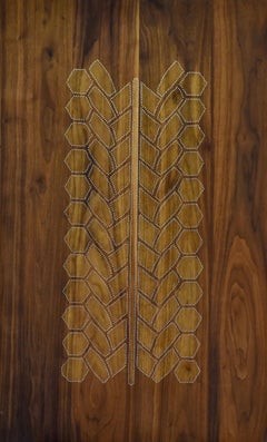 Nagel-Intarsien-Wandteppich Nr. 27 (gutes Jahr)  Walnuss, Nägel
