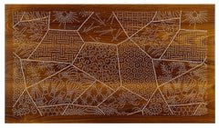 Nagel-Intarsien-Wandteppich Nr. 32 (katagami)  Diermally modifizierte Esche, Nägel