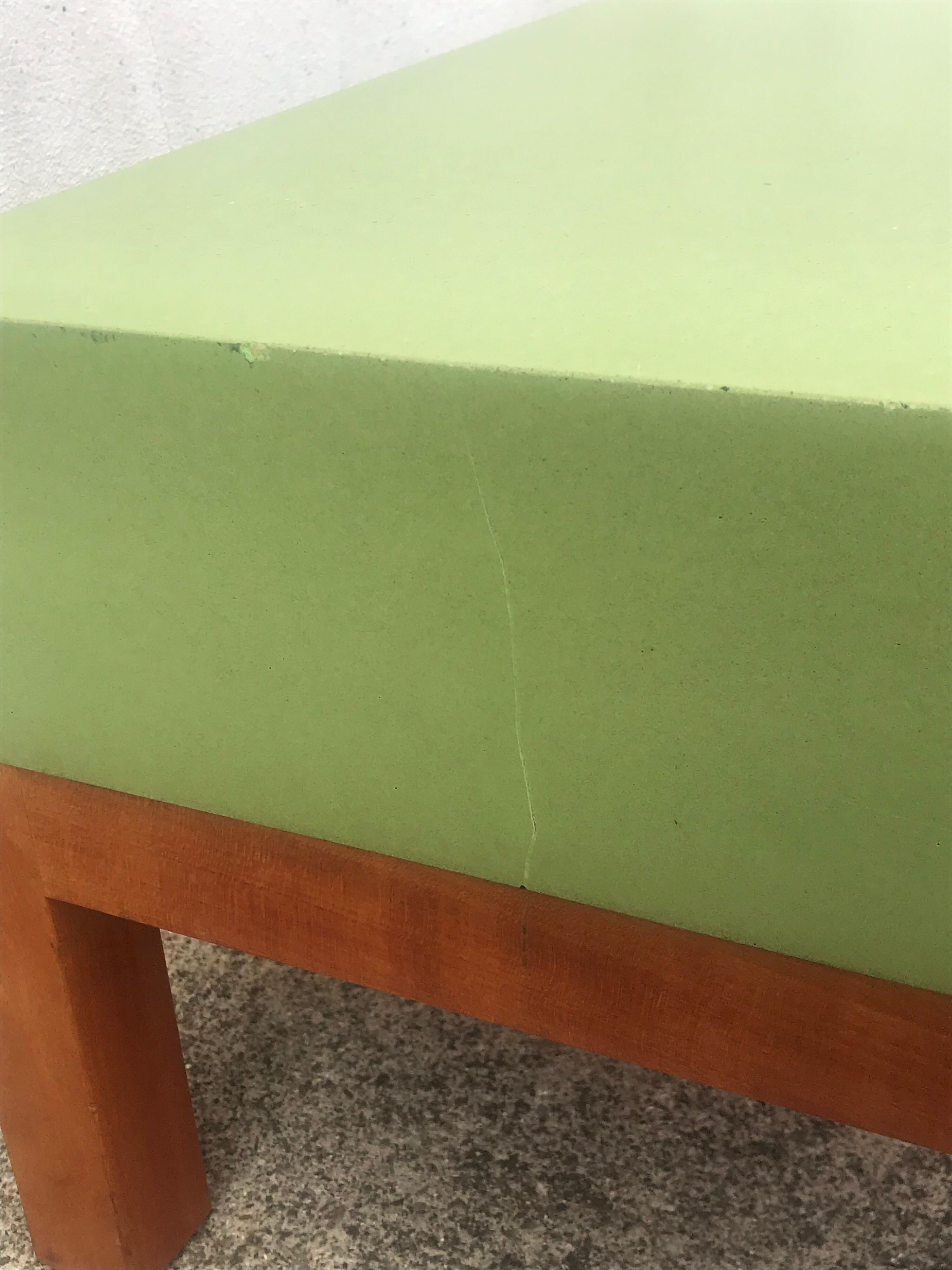 American Rectangular Vibrant Green Coffee Table by Peter Sandback, Ettore Sottsass Style For Sale