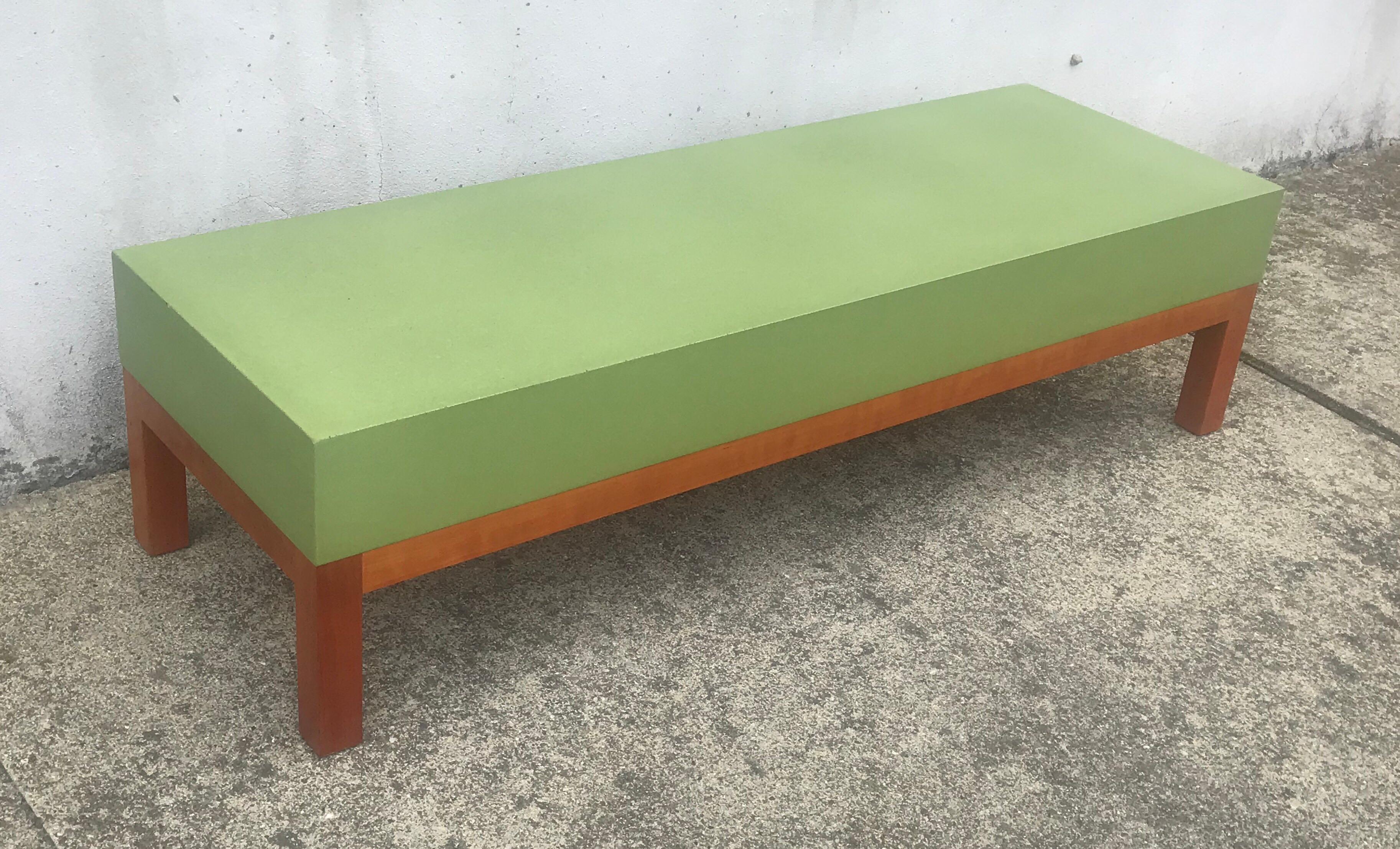 Contemporary Rectangular Vibrant Green Coffee Table by Peter Sandback, Ettore Sottsass Style For Sale