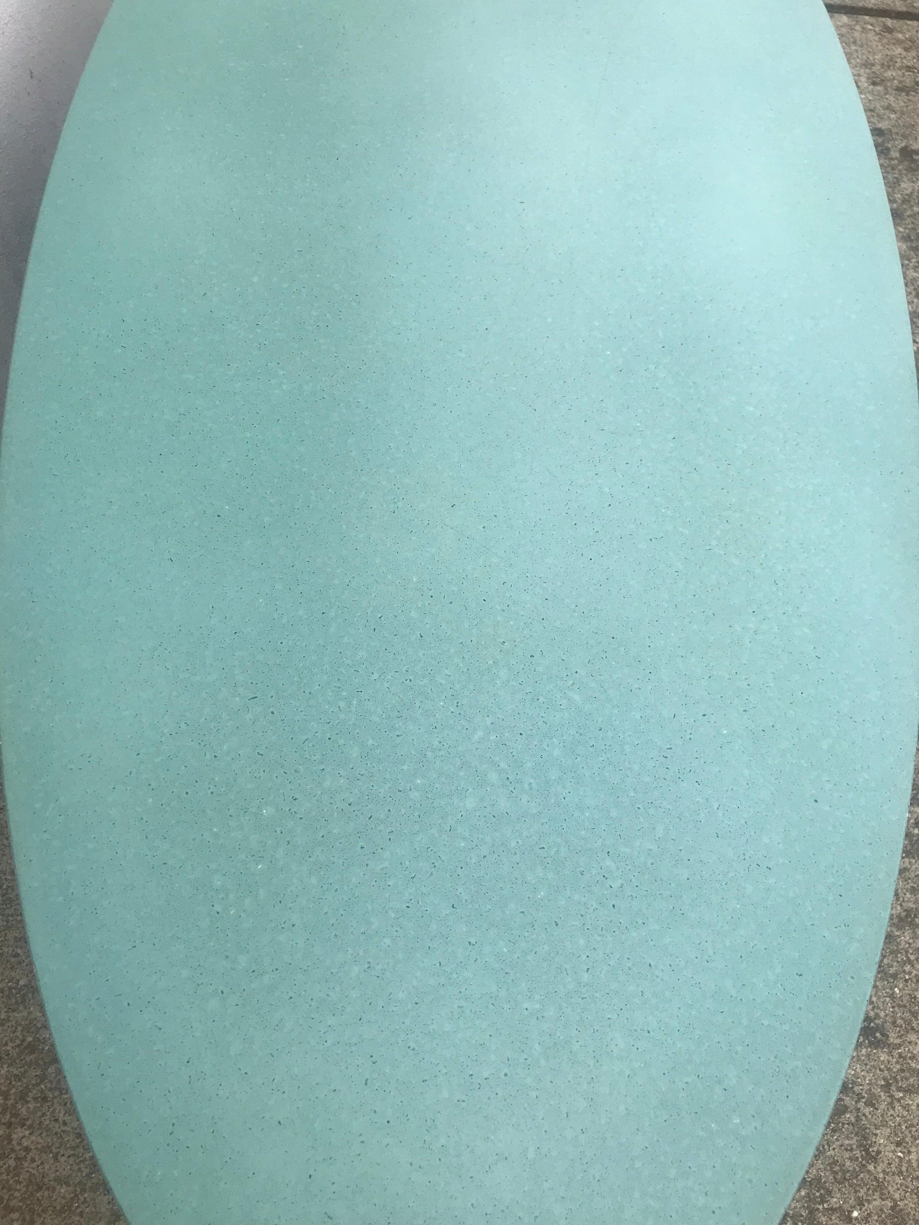 Turquoise Oval Coffee Table by Peter Sandback, Ettore Sottsass Style In Good Condition In Bedford Hills, NY