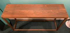 Peter Sandback Modernist Walnut Console with Geometric Nailwork Decoration