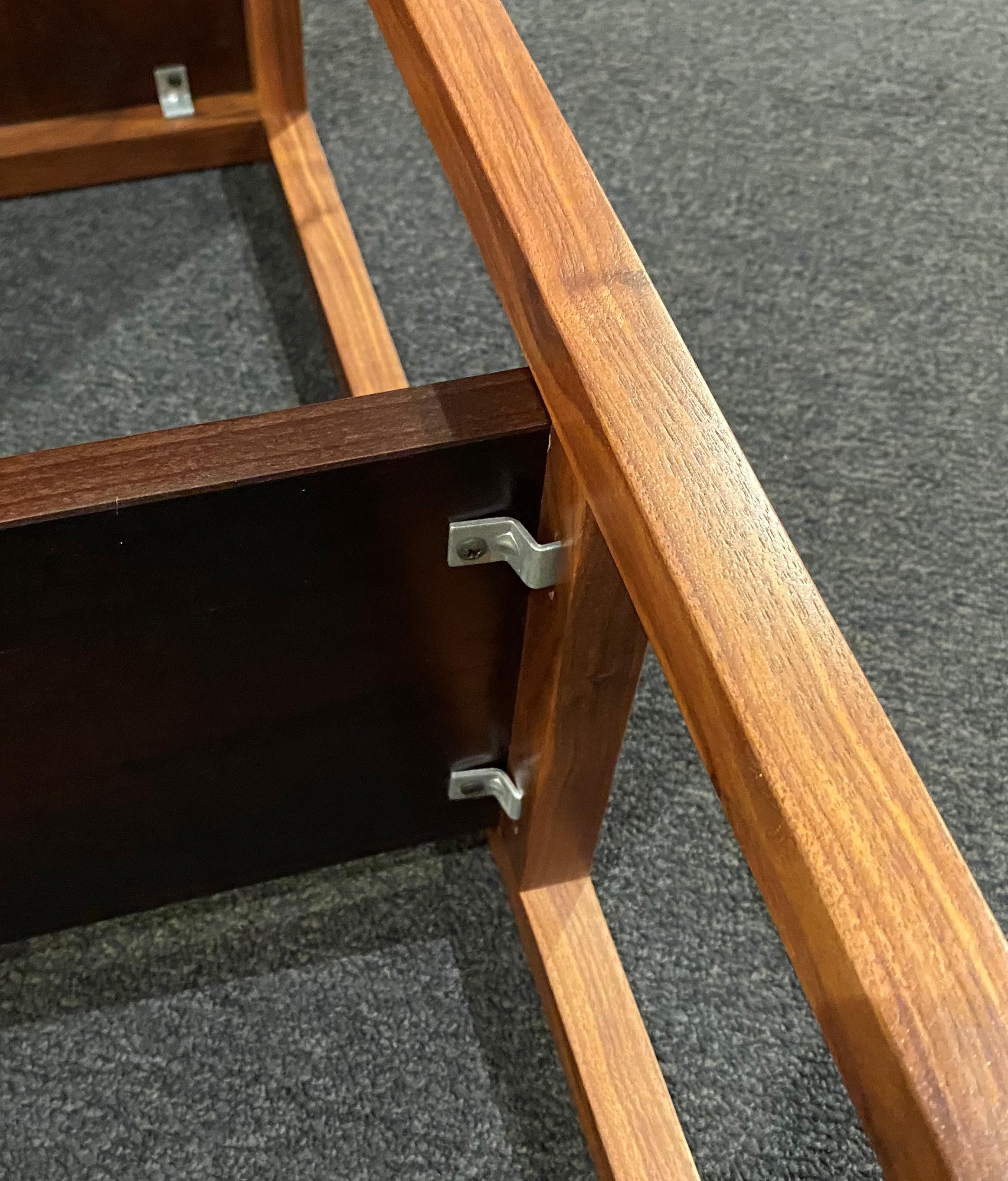 Peter Sandback Walnut & Maple Console Table with Foliate Aluminum Nail Design 3