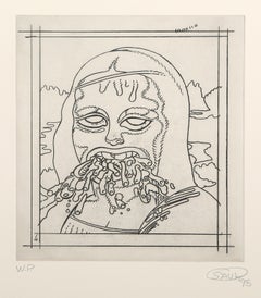 La Mona Lisa, grabado de arte pop firmado por Peter Saul