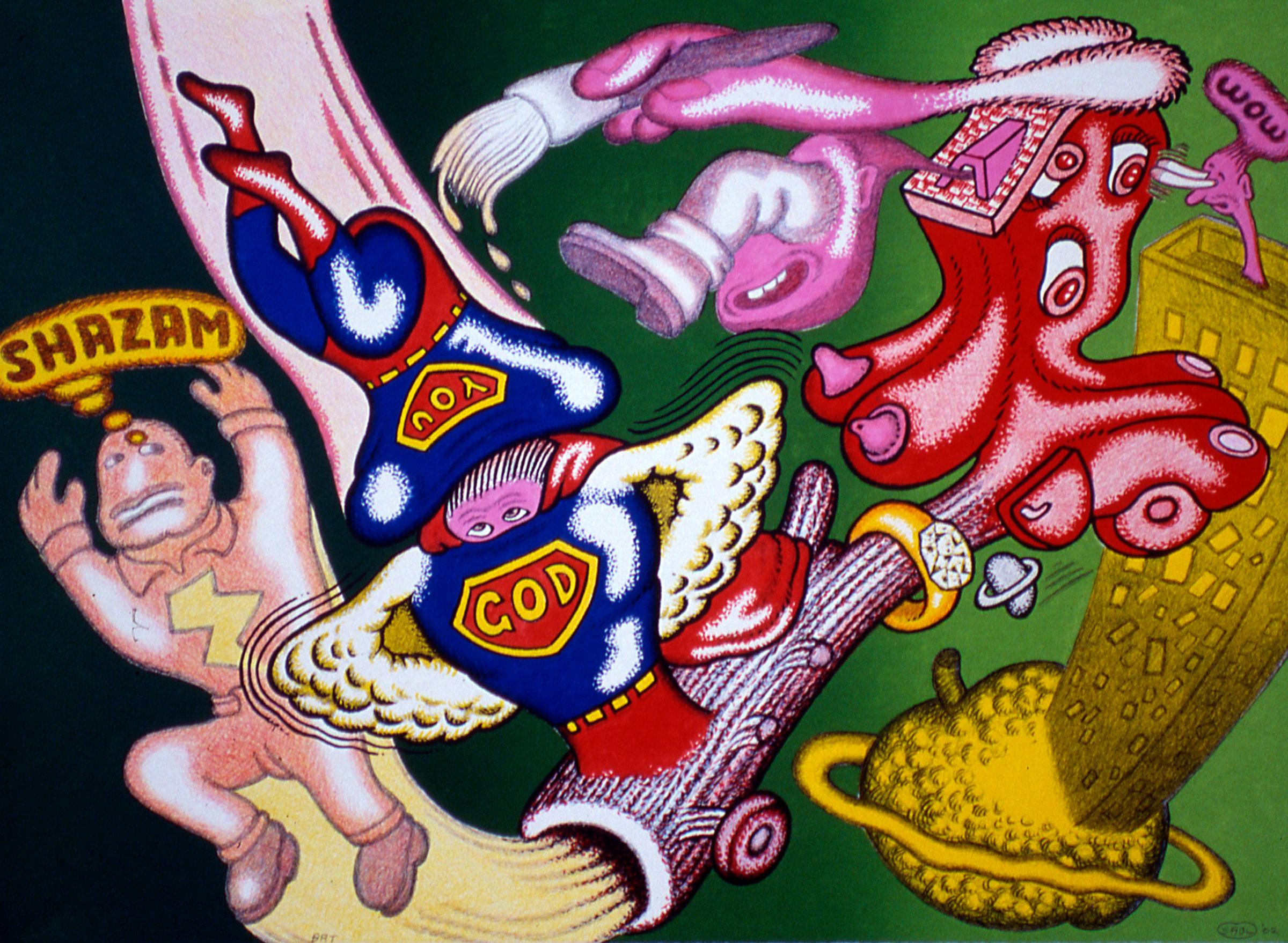 Print di Peter Saul - Le origini di Capitan Marvel