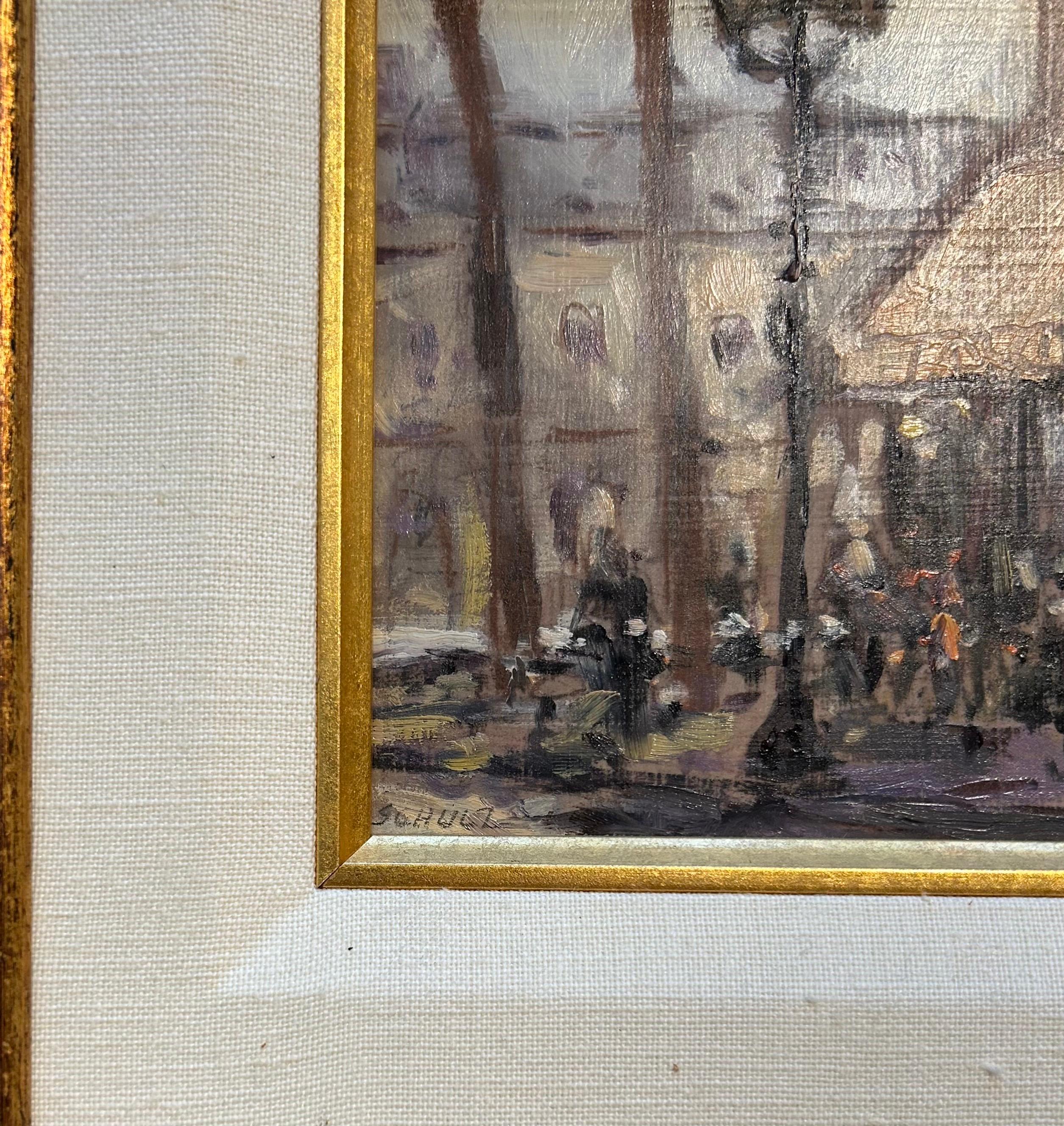 Plein Air Landschaft 'Paris, au Bistro, L'Aprés Midi' – Painting von Peter Schulz