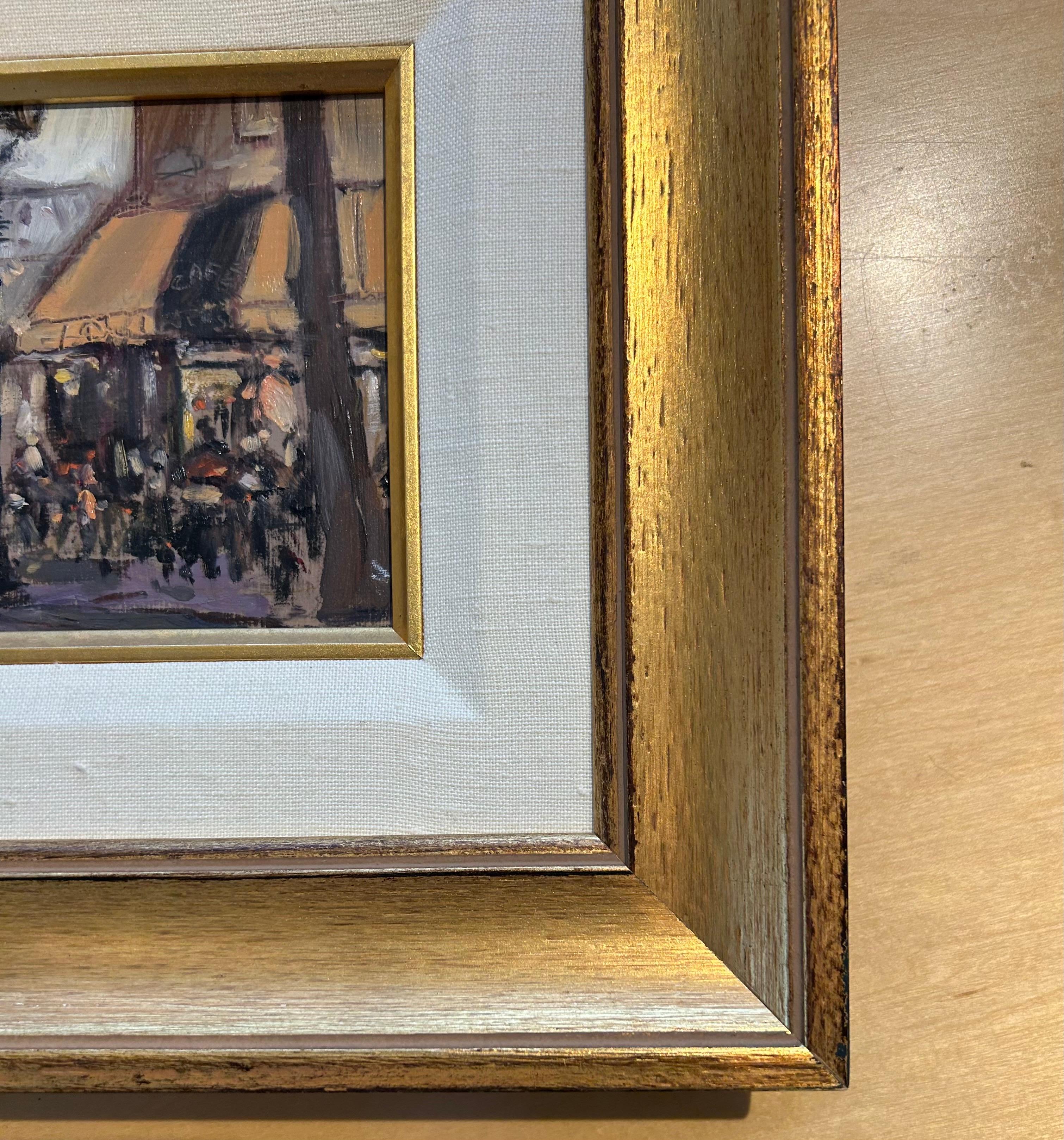 Plein Air Landschaft 'Paris, au Bistro, L'Aprés Midi' (Braun), Landscape Painting, von Peter Schulz