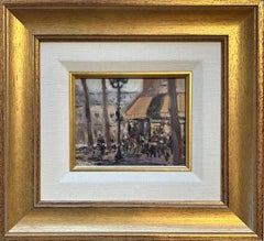 Plein Air Landscape 'Paris, au Bistro, L'Aprés Midi'
