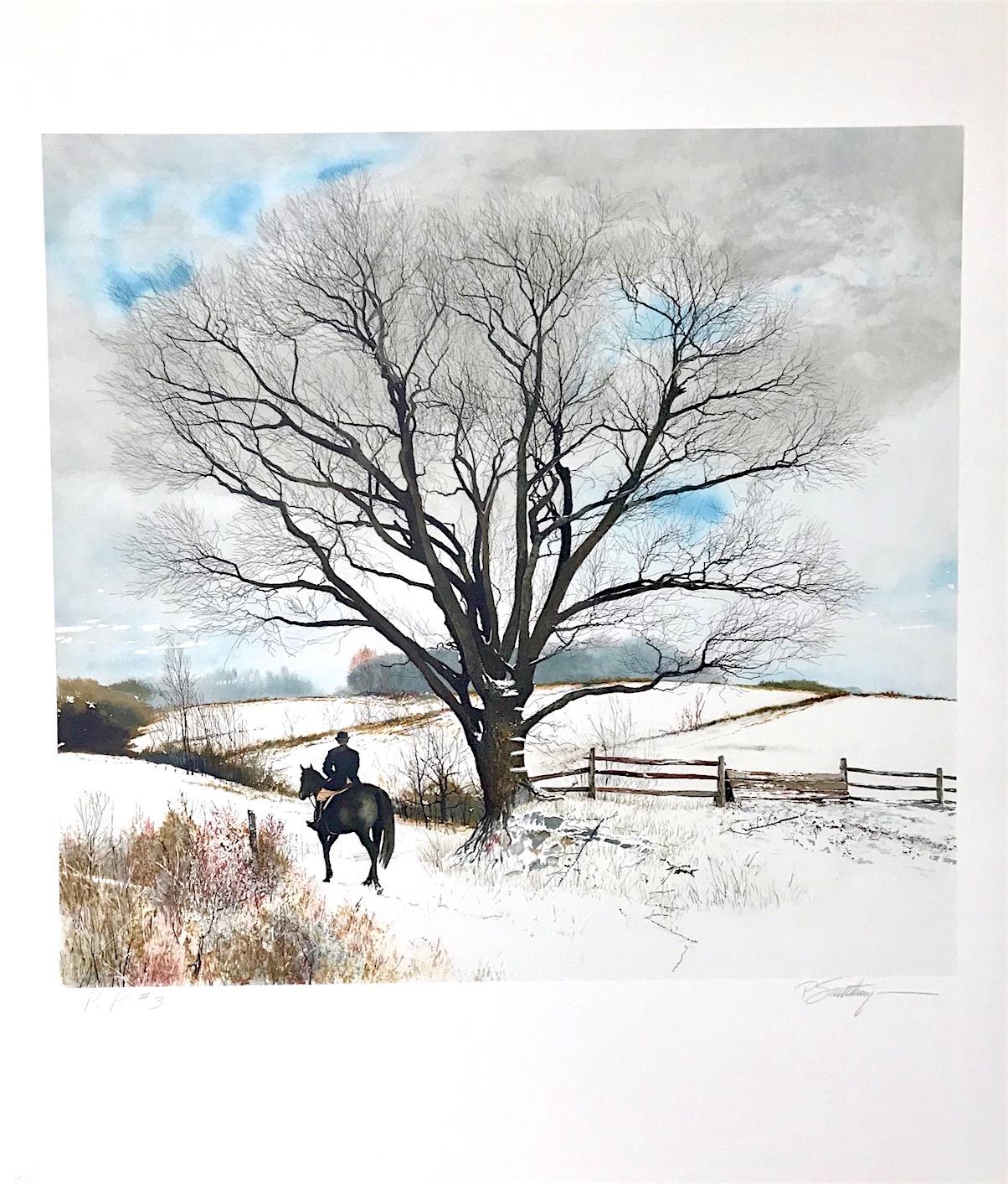 HILLTOPPER, Signed Limited Edition Lithograph, Equestrian English Riding - Print by Peter Sculthorpe