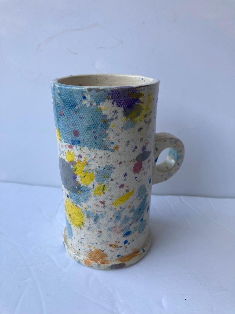 Post-Modern Peter Shire, Abstract Cups, Ceramic /Pottery, Splatter EXP Signature, Pop Art For Sale