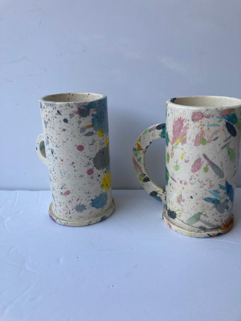 Peter Shire, Abstract Cups, Ceramic /Pottery, Splatter EXP Signature, Pop Art For Sale 1