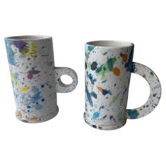 Peter Shire, Abstract Cups, Ceramic /Pottery, Splatter EXP Signature, Pop Art