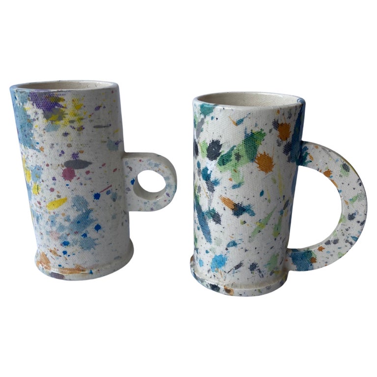Peter Shire, Abstract Cups, Ceramic /Pottery, Splatter EXP Signature, Pop Art For Sale